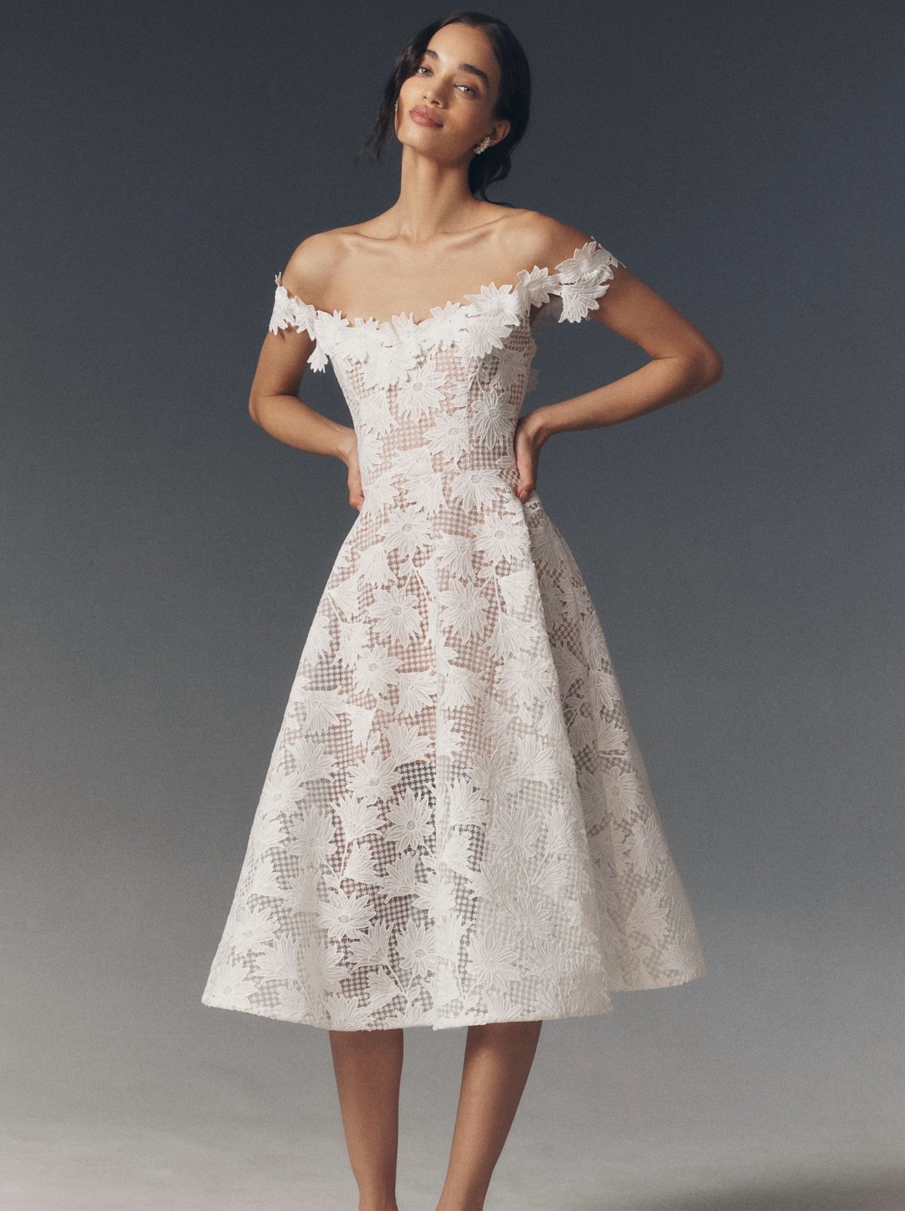 tea length white dresses A-Line Satin Beaded Elegant Bridal Shower Dress Long Sleeves V-Neck COCOMELODY CW3383, 20 Days / Ivory / US22-UK24-EUR52 Size:17.5 32/33 Black White Womens French Style White inspired shape perfect for