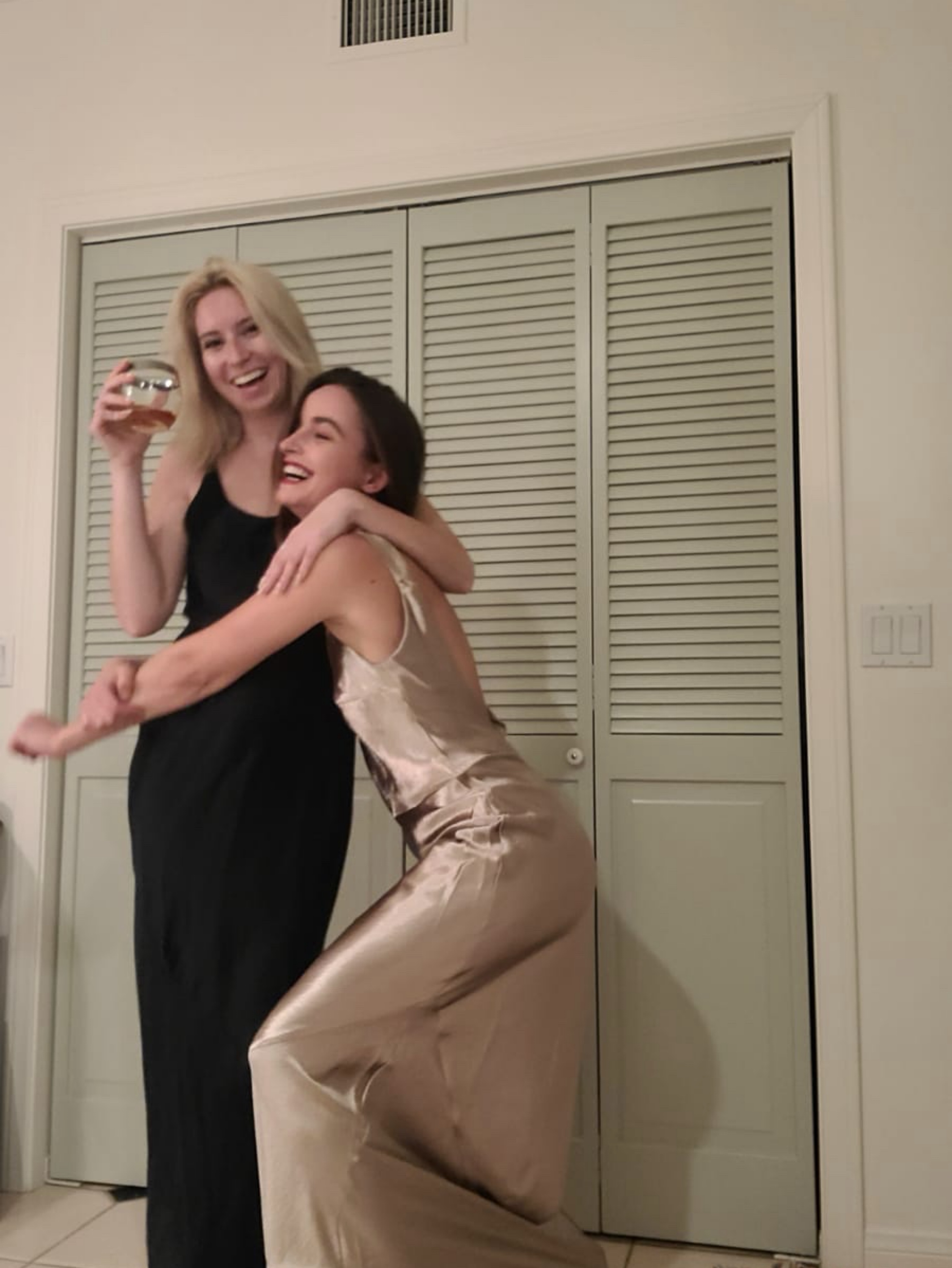 Black Satin Slip Midi Dress