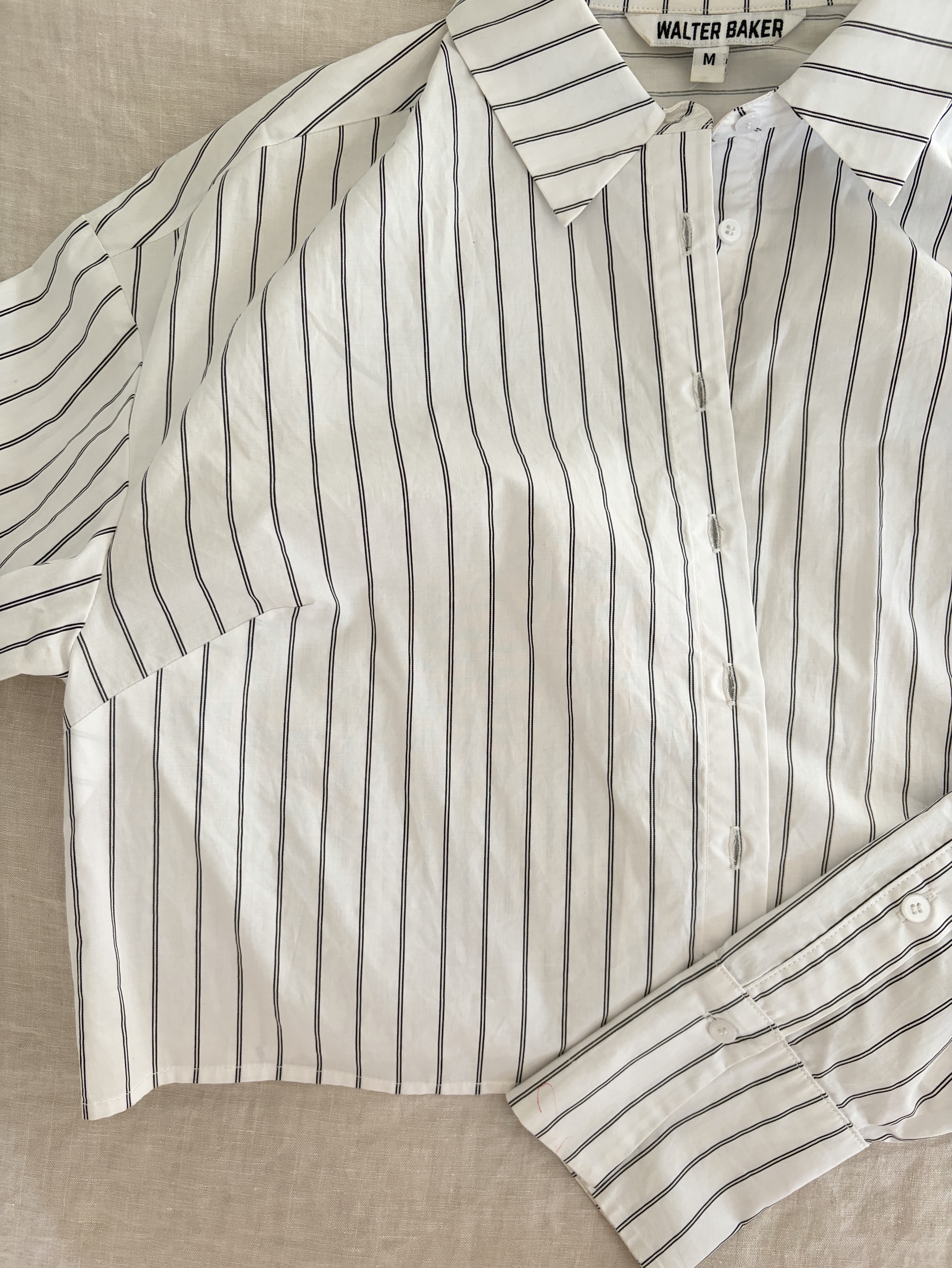 Cream Pinstripe top set
