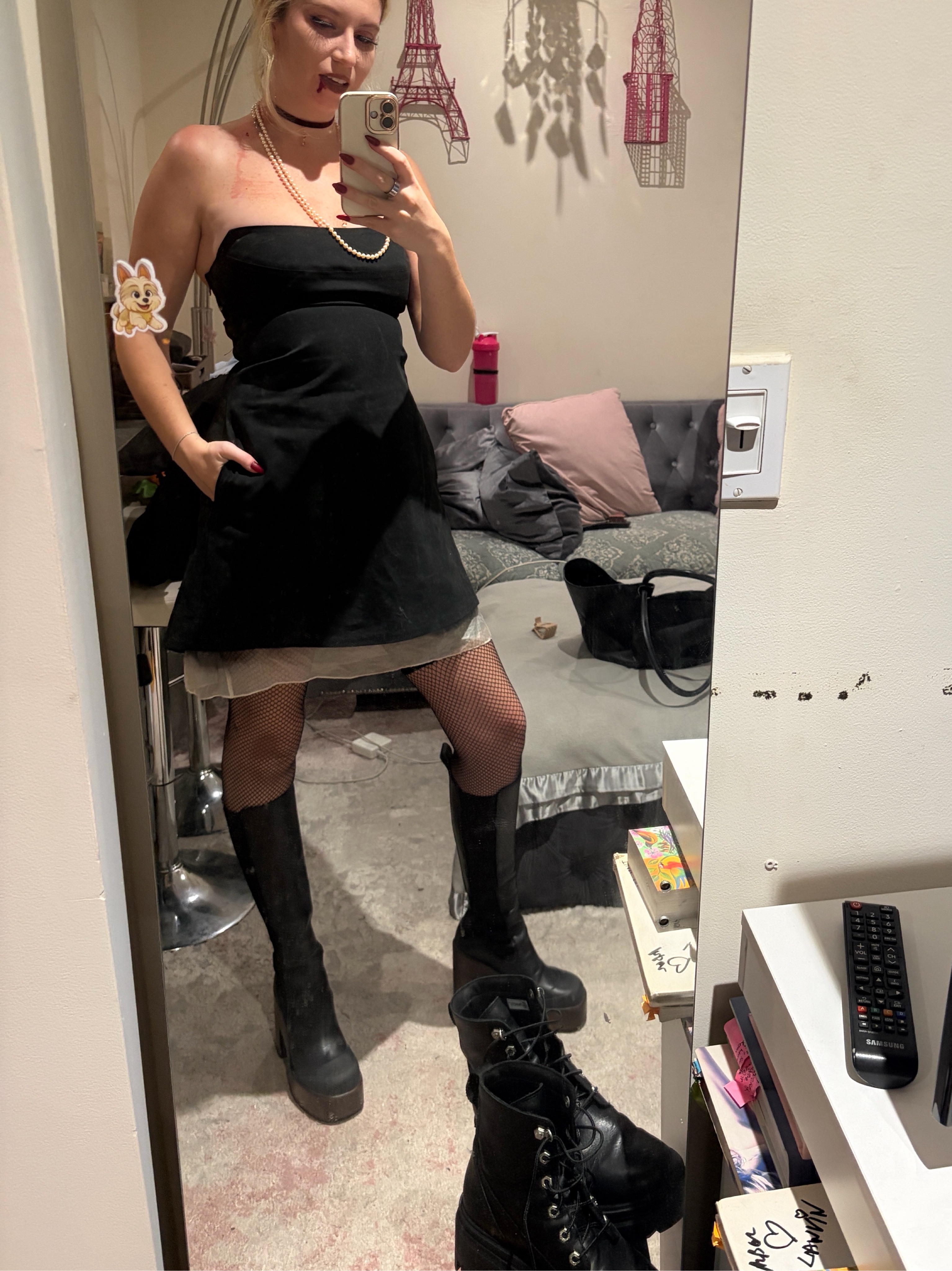 Black Strapless Mini Dress