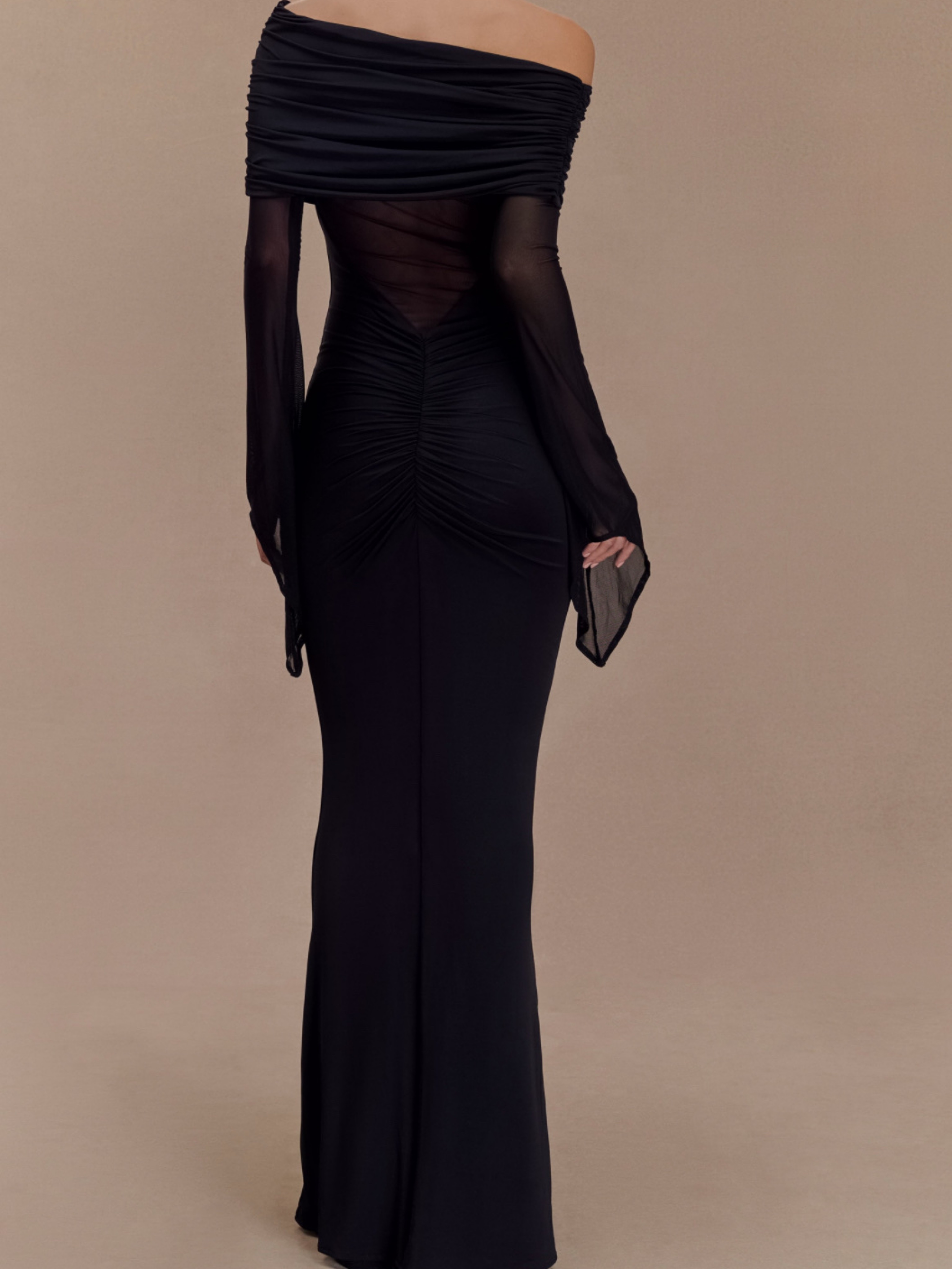 black slinky one shoulder dress Asher Slinky One Shoulder Maxi Dress / Black | MESHKI