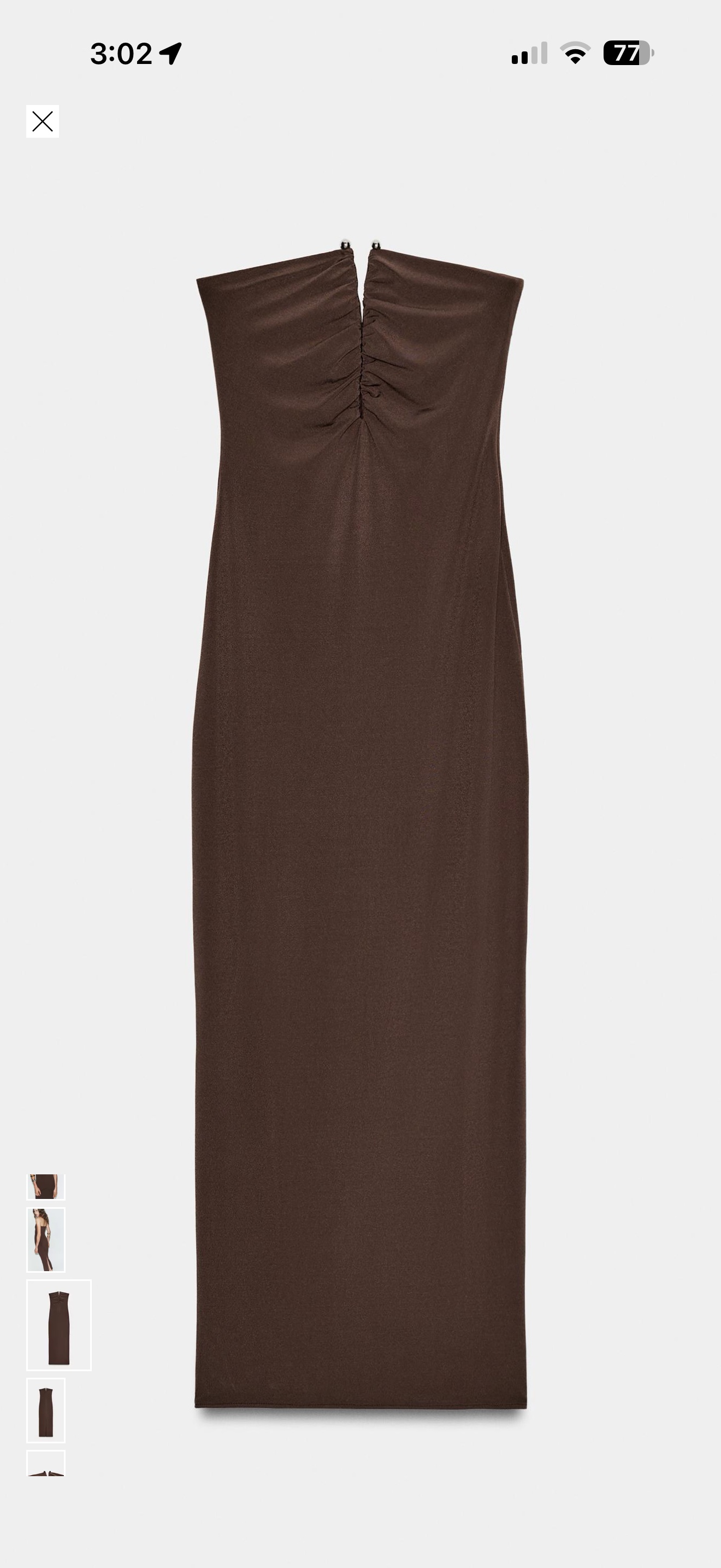 Zara brown wedding guest dress by Zara - Pickle