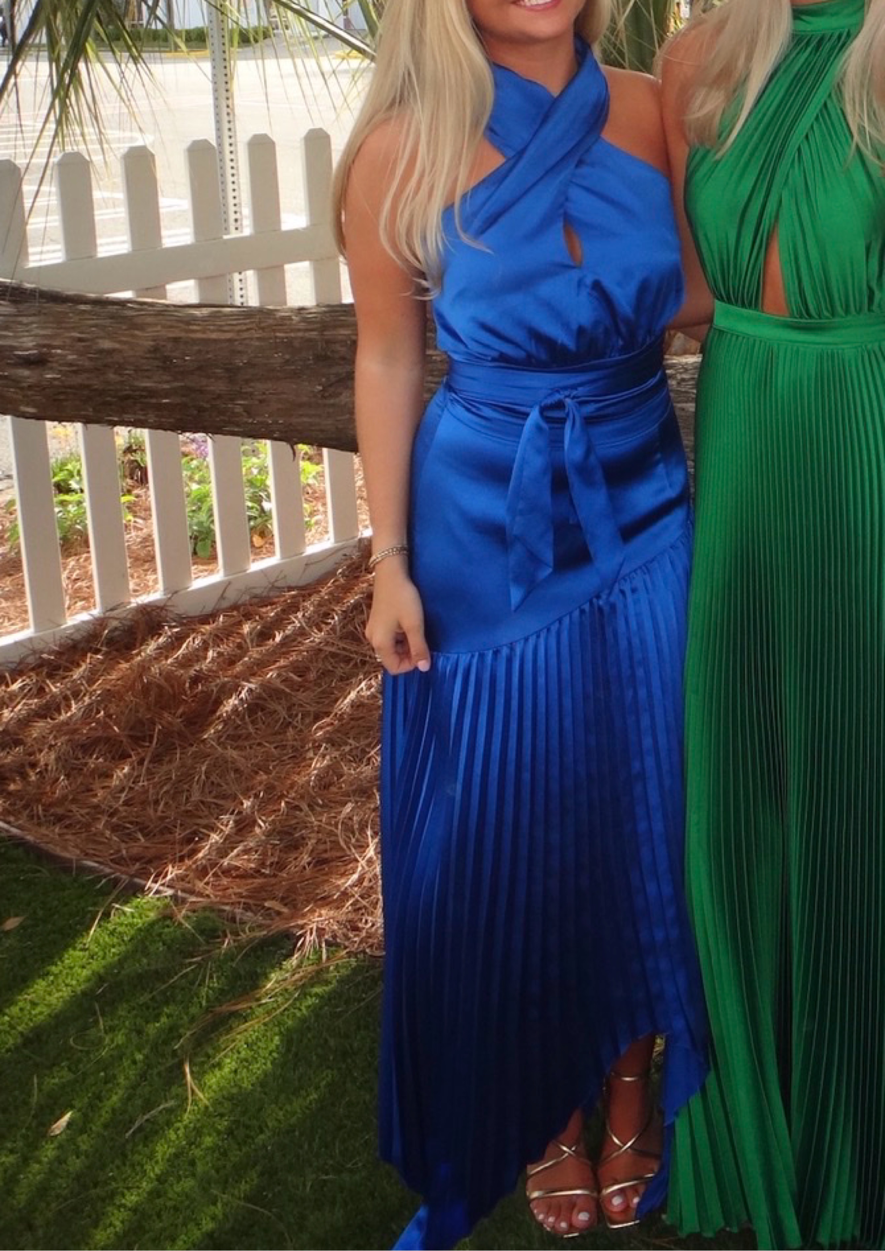 amur blue dress Judah Scallop Pleated The neckline to hem measures approximately 48 inches The kind of blue you