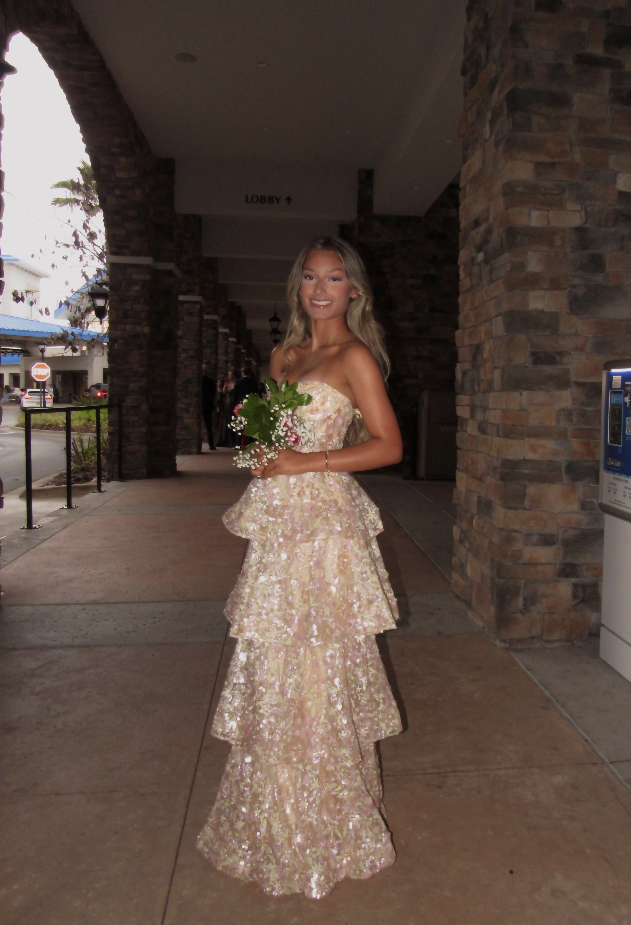 Mac Duggal Gold Embellished Strapless Sweetheart Ruffle Gown by Mac Duggal  - Pickle