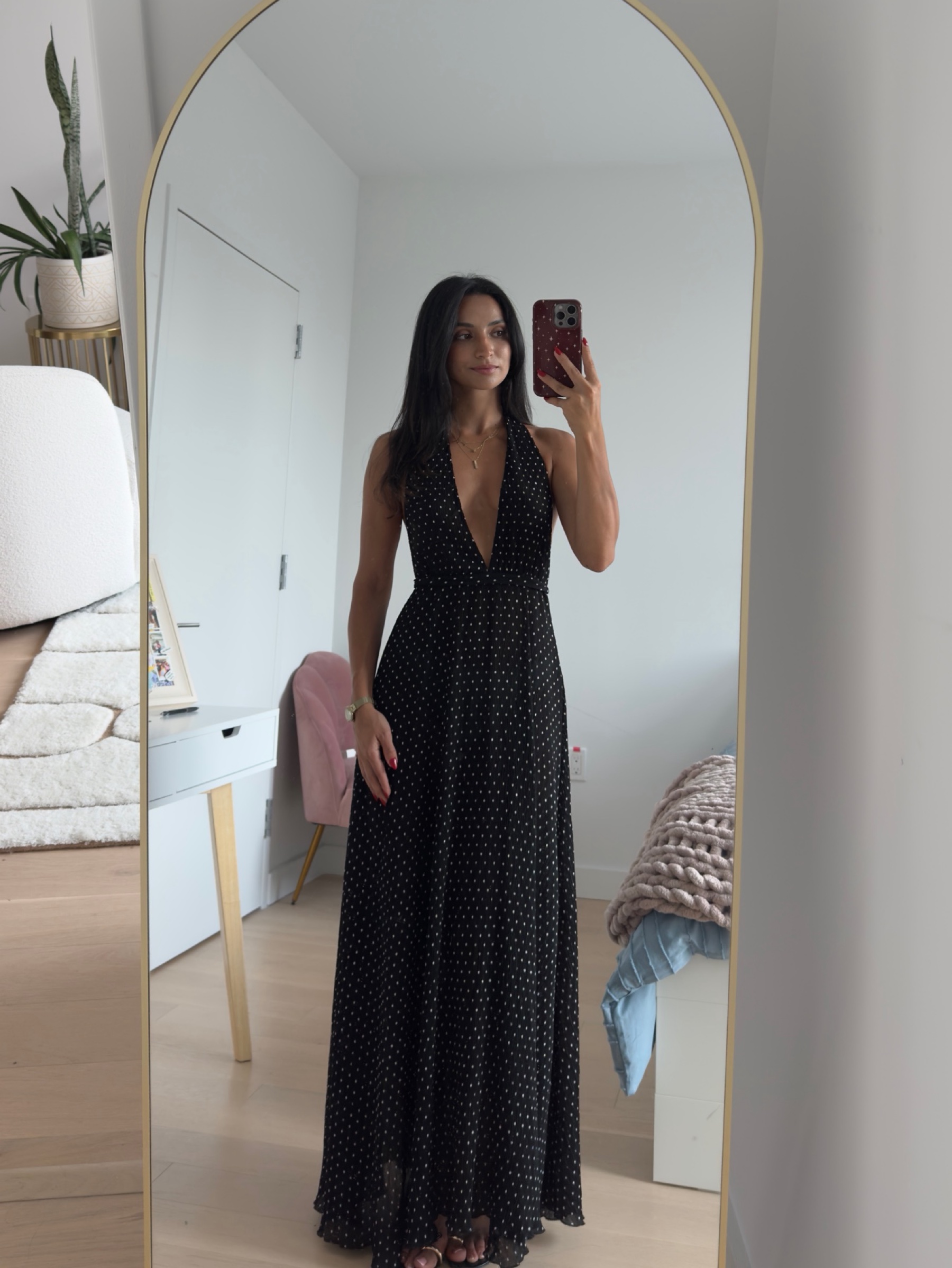 Lioness Black Polka Dot dress by Lioness / Revolve