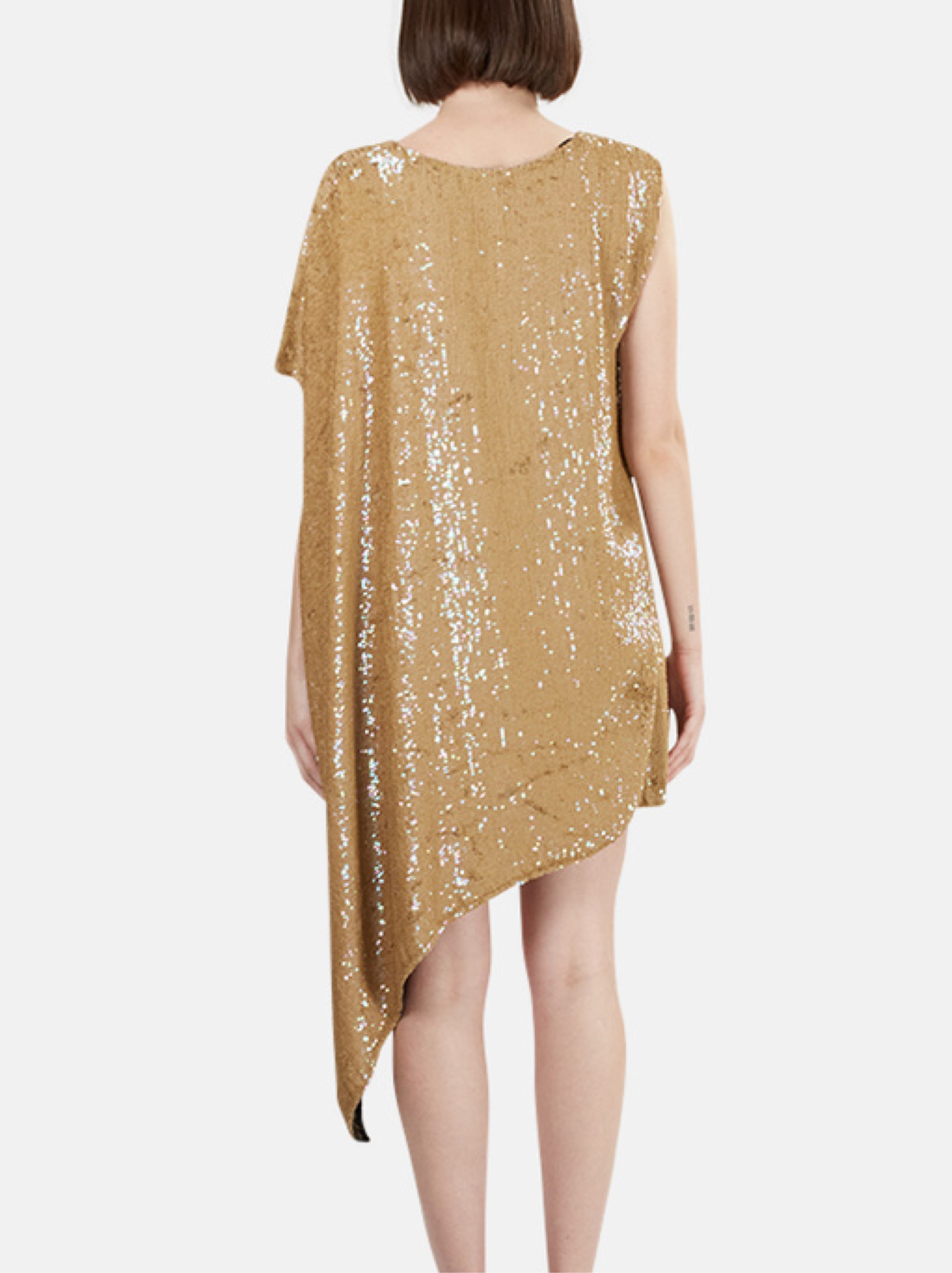 gold sequin drape dress ASOS LUXE - Sequin Velvet Mini Dress - Women - Polyester - 6 US