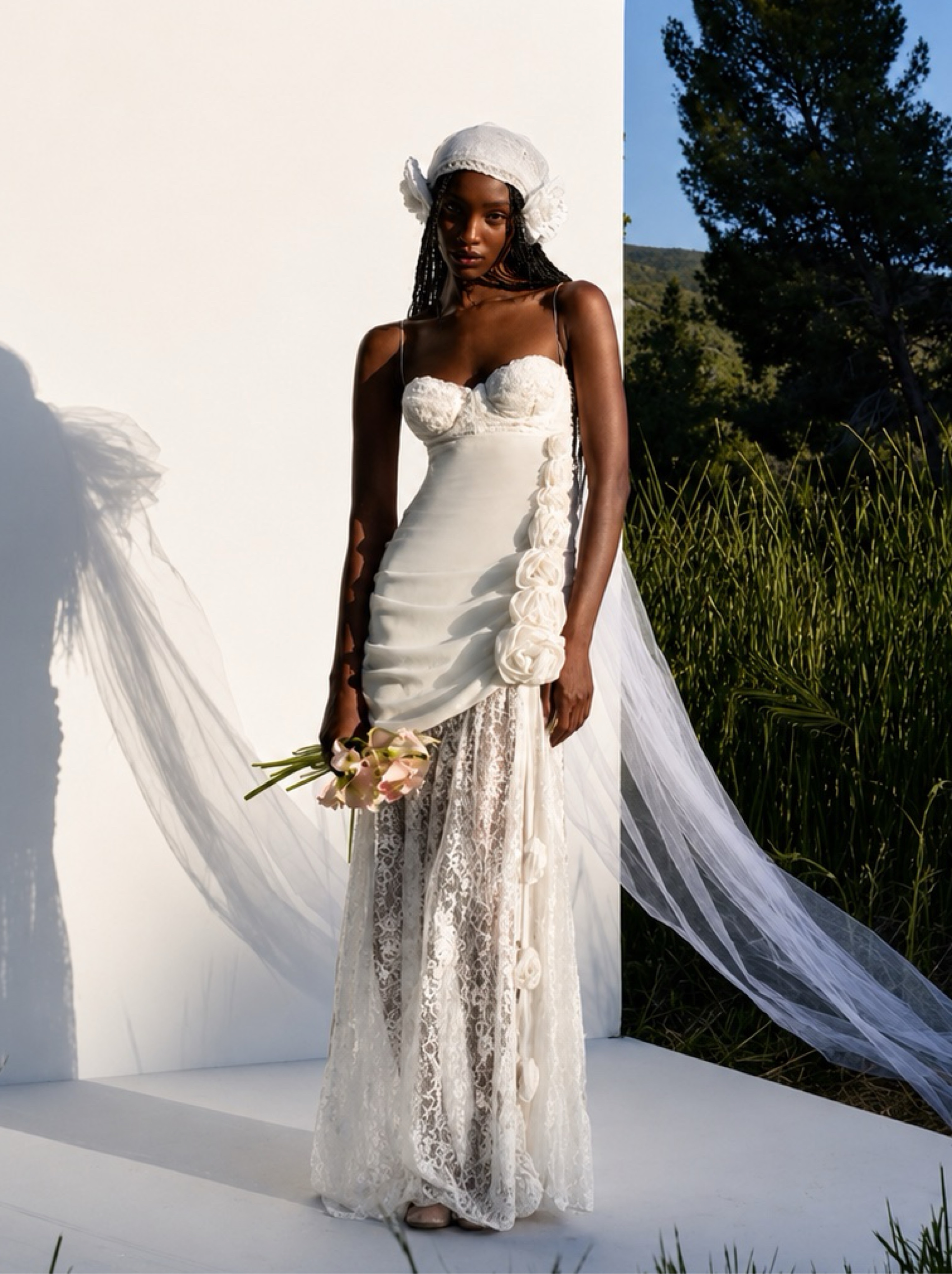 For Love & Lemons - White Lace Gown