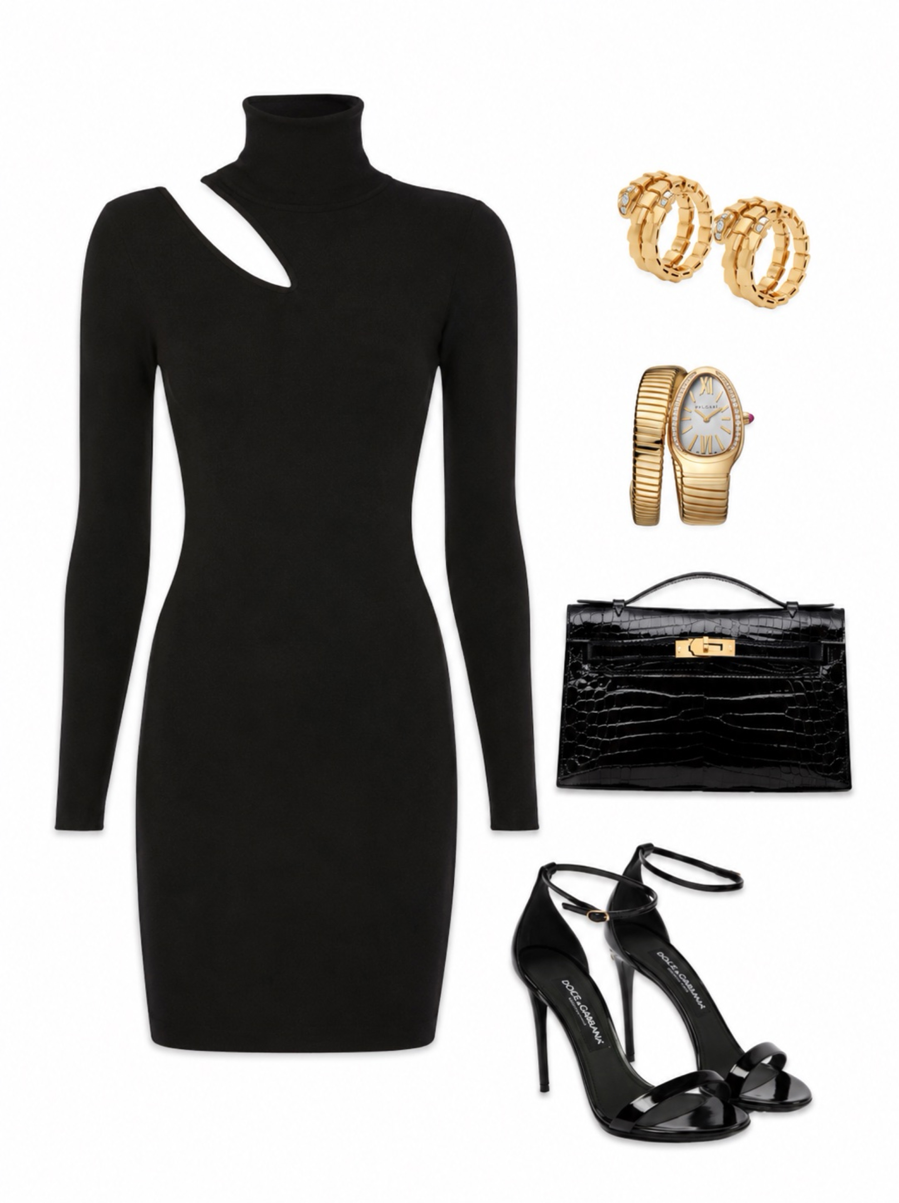 ALC - Turtleneck Mini Dress w/ Cut Out
