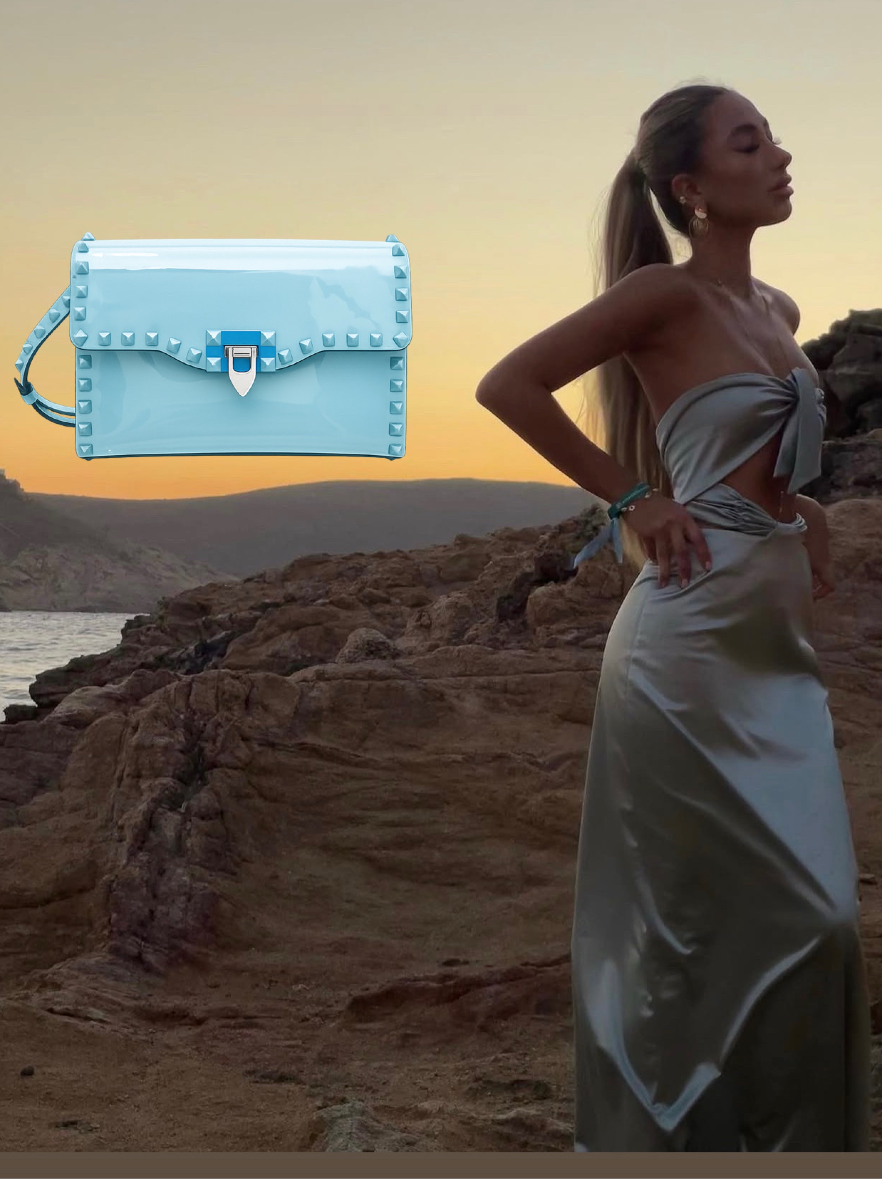Silk Maxi + Valentino Clutch (Bundle)