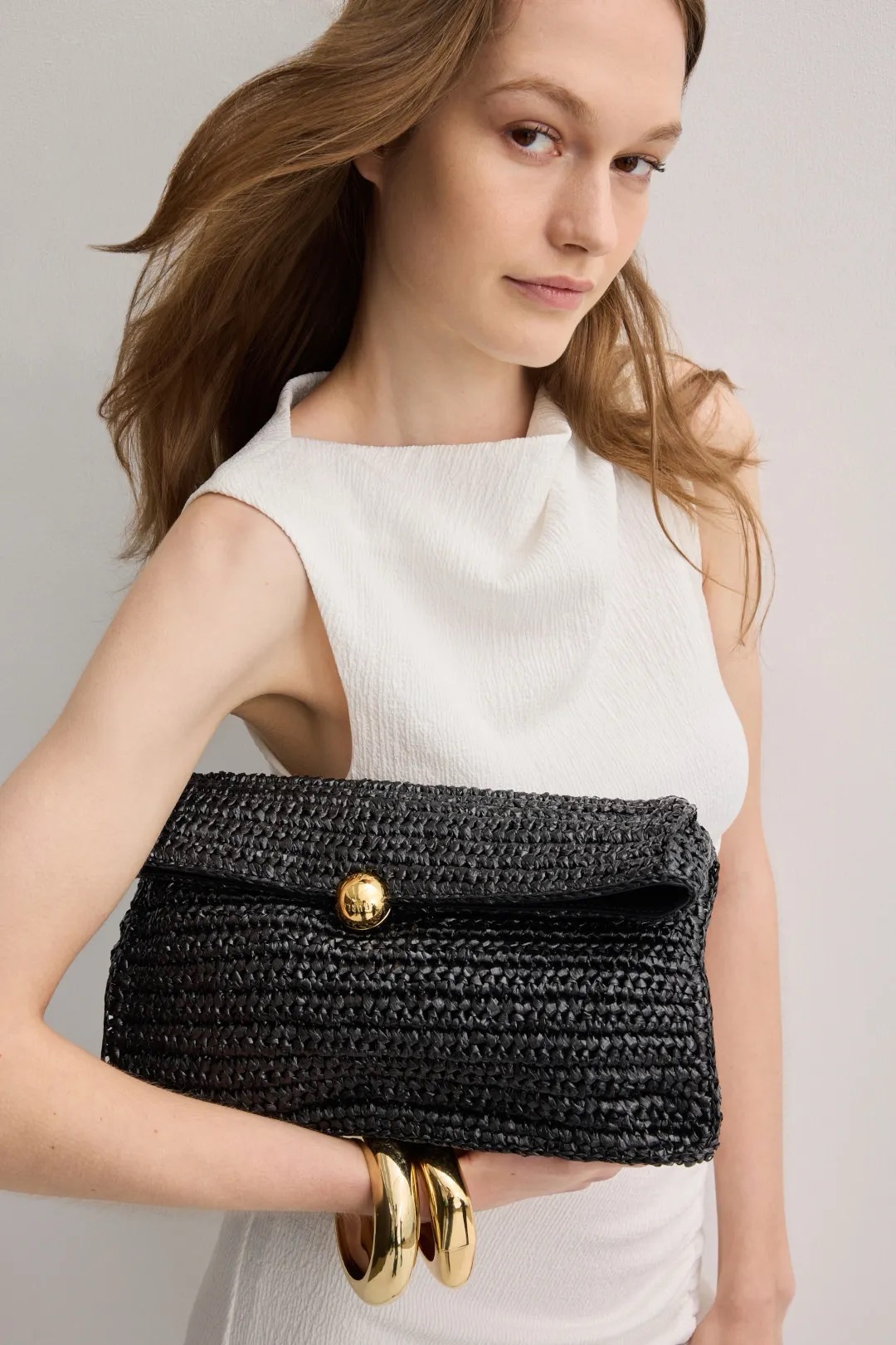 Furla - Raffia Clutch in Black