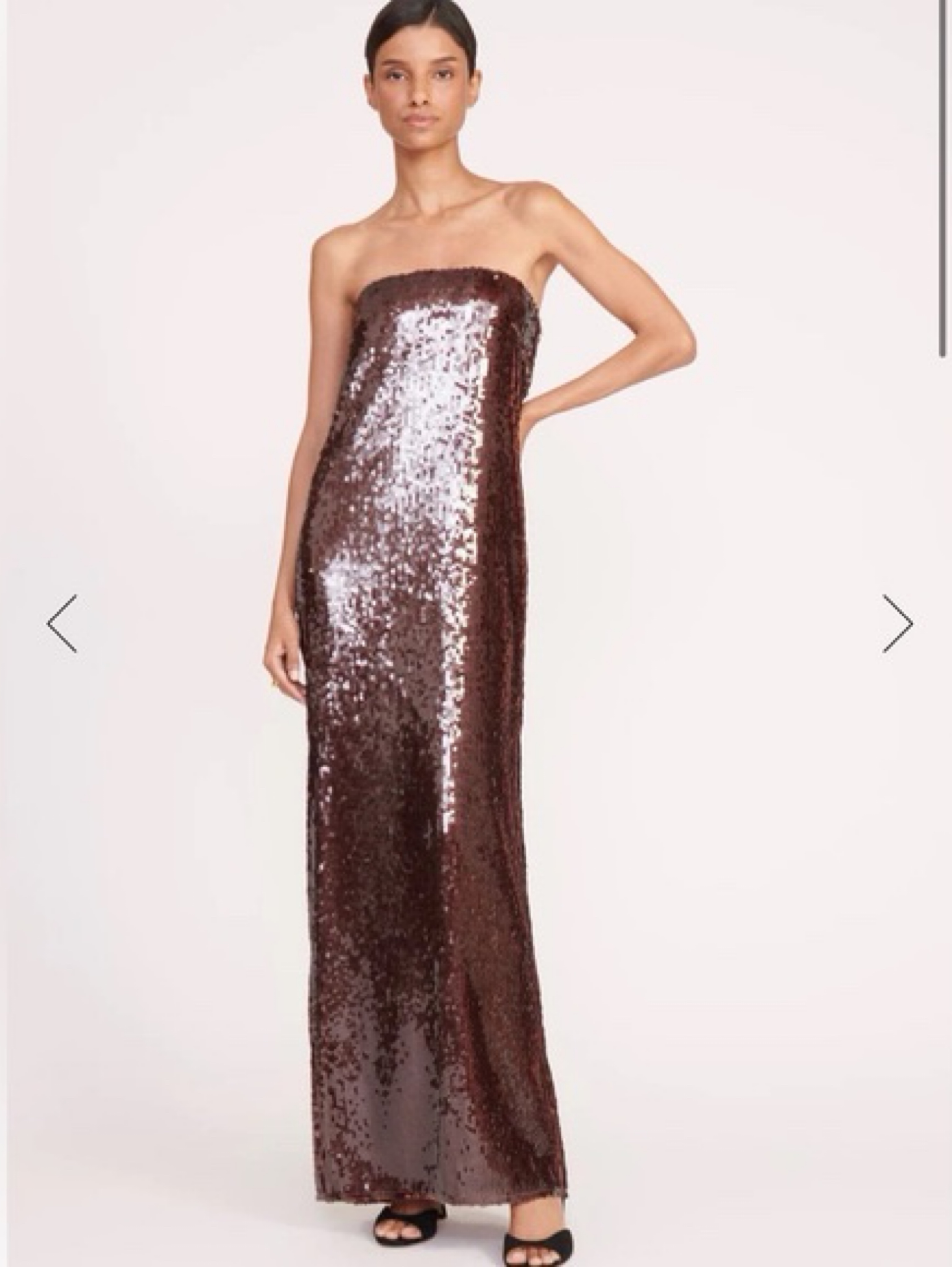 staud strapless sequin dress STAUD Casey dress butter yellow strapless sequin gown wedding guest cocktail by Staud