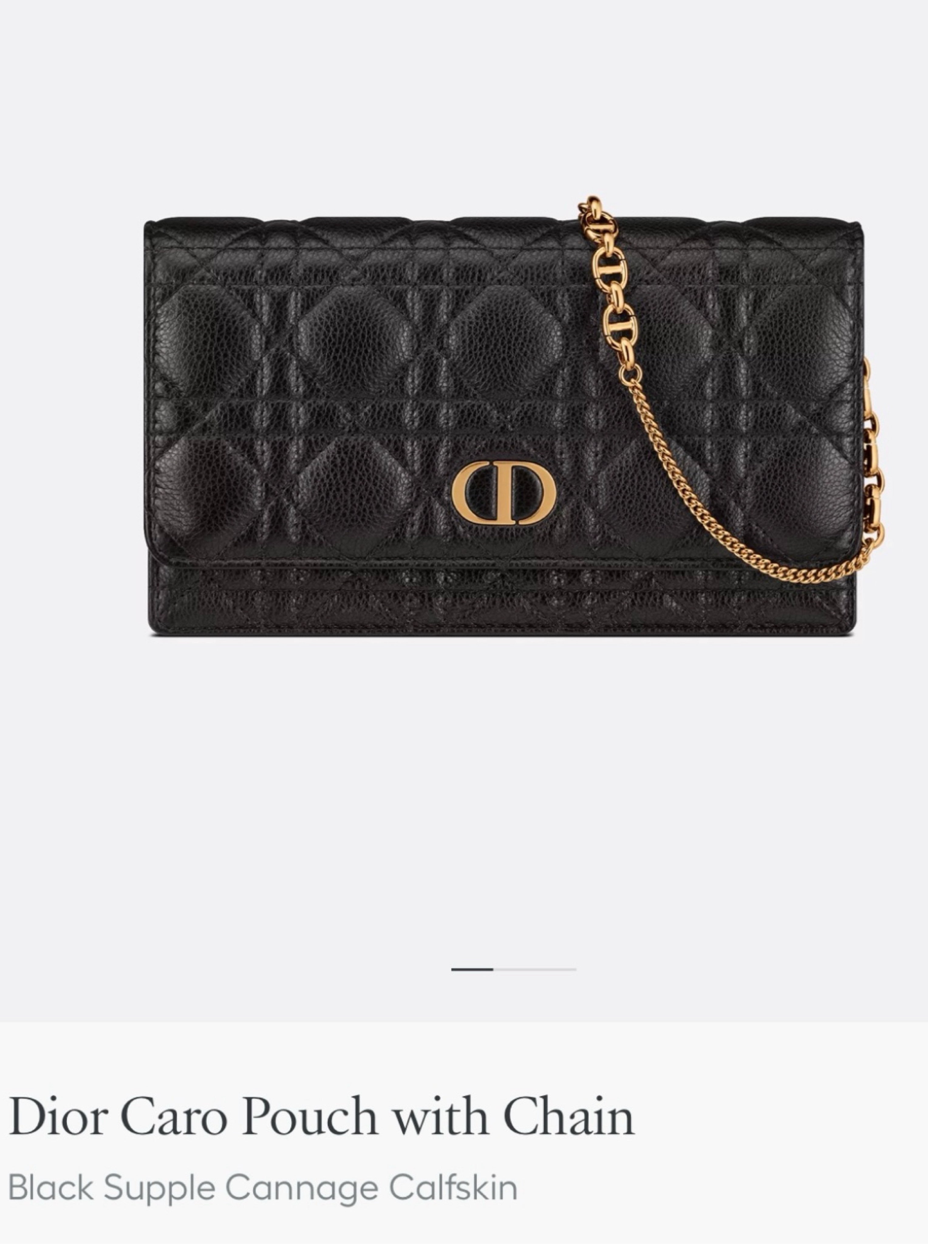 Dior Caro Black Quilted Leather bag