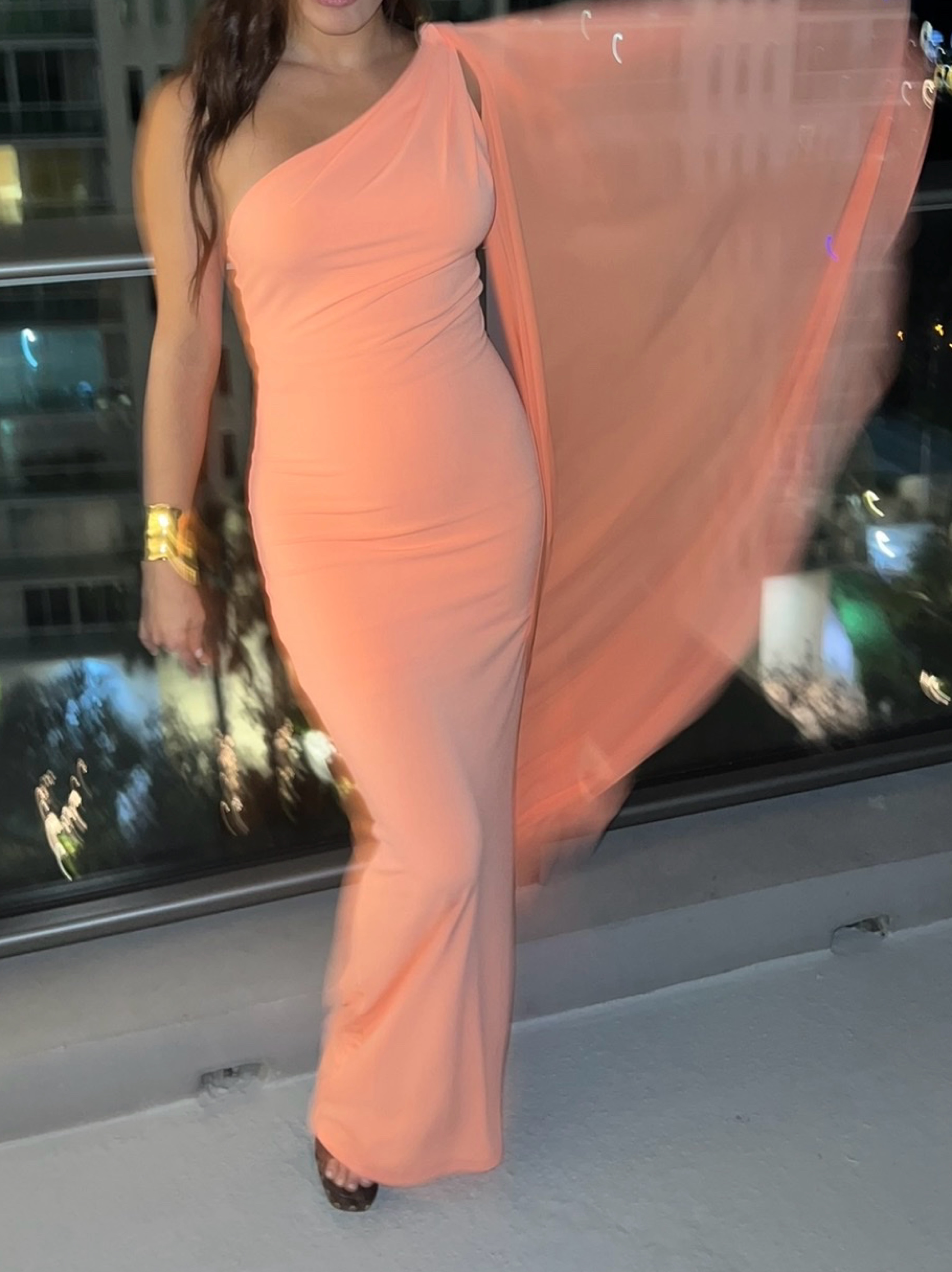 alice and olivia anja one shoulder dress Alice + Olivia Anja One Shoulder Draped Maxi Dress