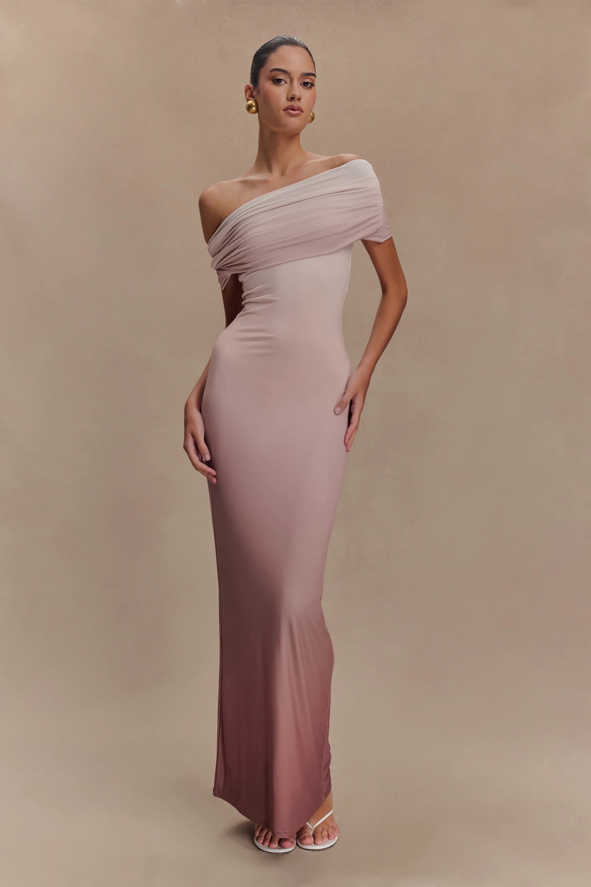Meshki Cassandra Blush Off-Shoulder Maxi Dress by Meshki - Pickle Meshki Cassandra Blush Off-Shoulder Maxi Dress by Meshki - Pickle