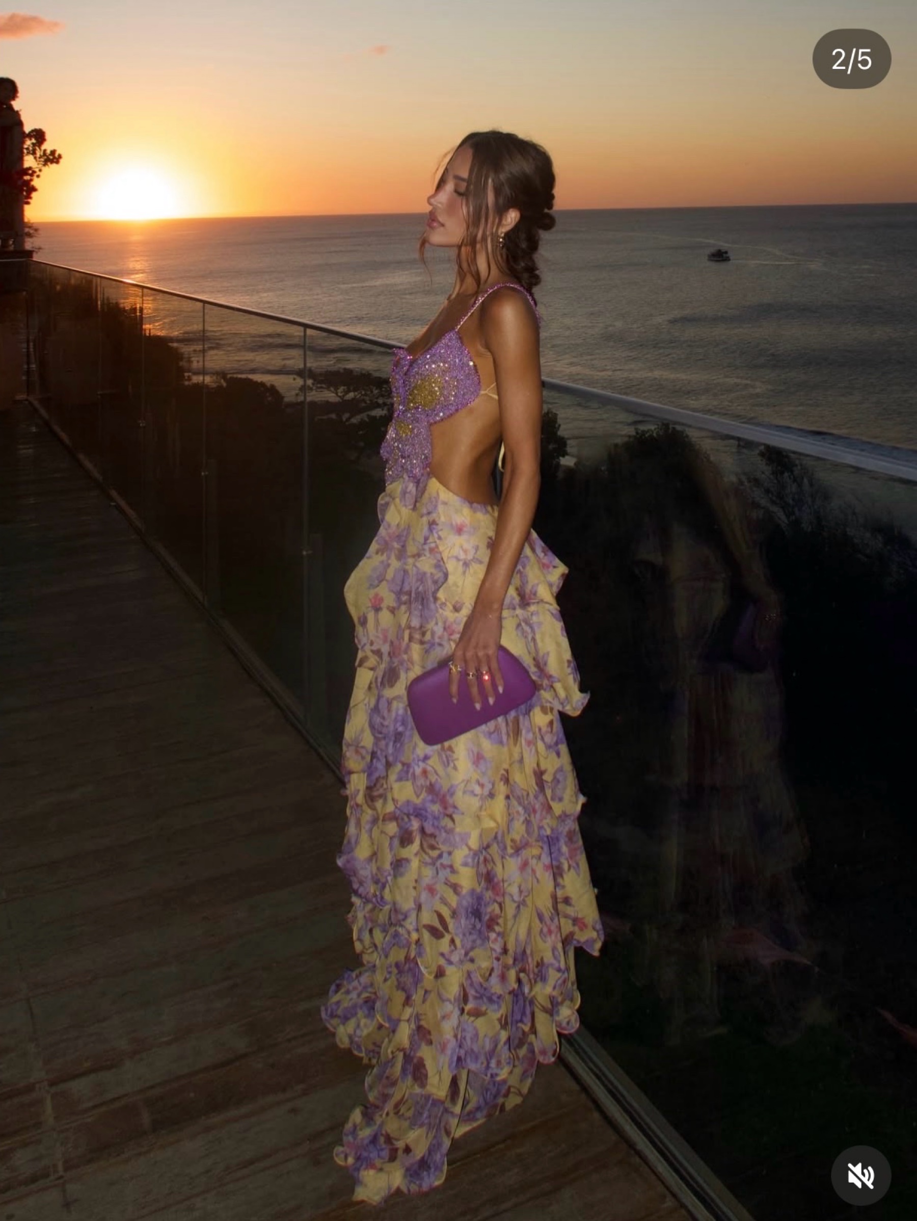 Yellow PatBo Peony Butterfly Dress, photo 2 of 6