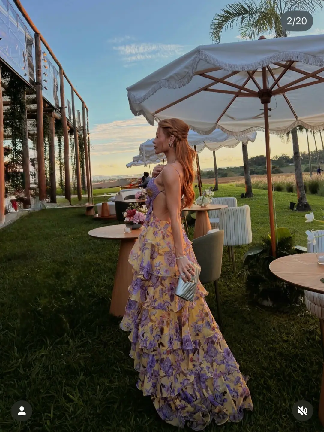 Yellow PatBo Peony Butterfly Dress, photo 4 of 6