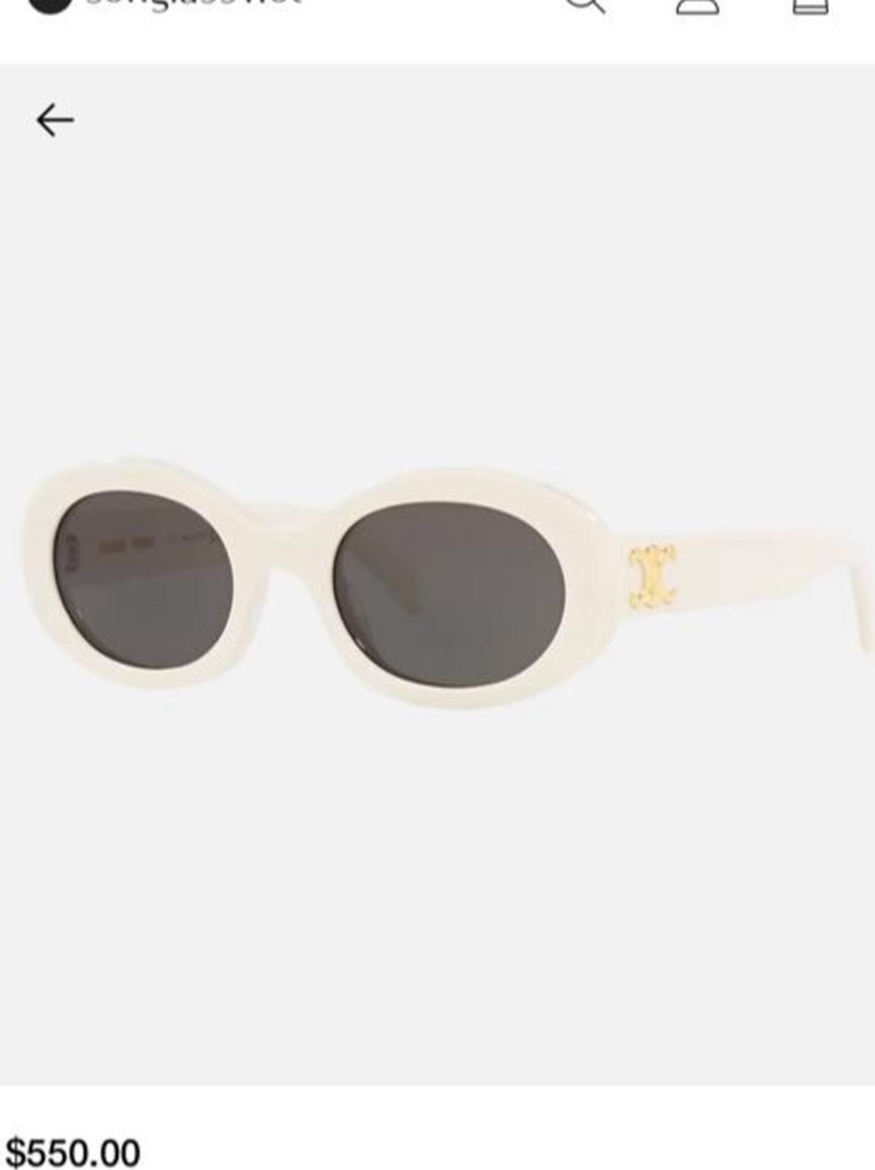 Celine Cream Oval Sunglasses