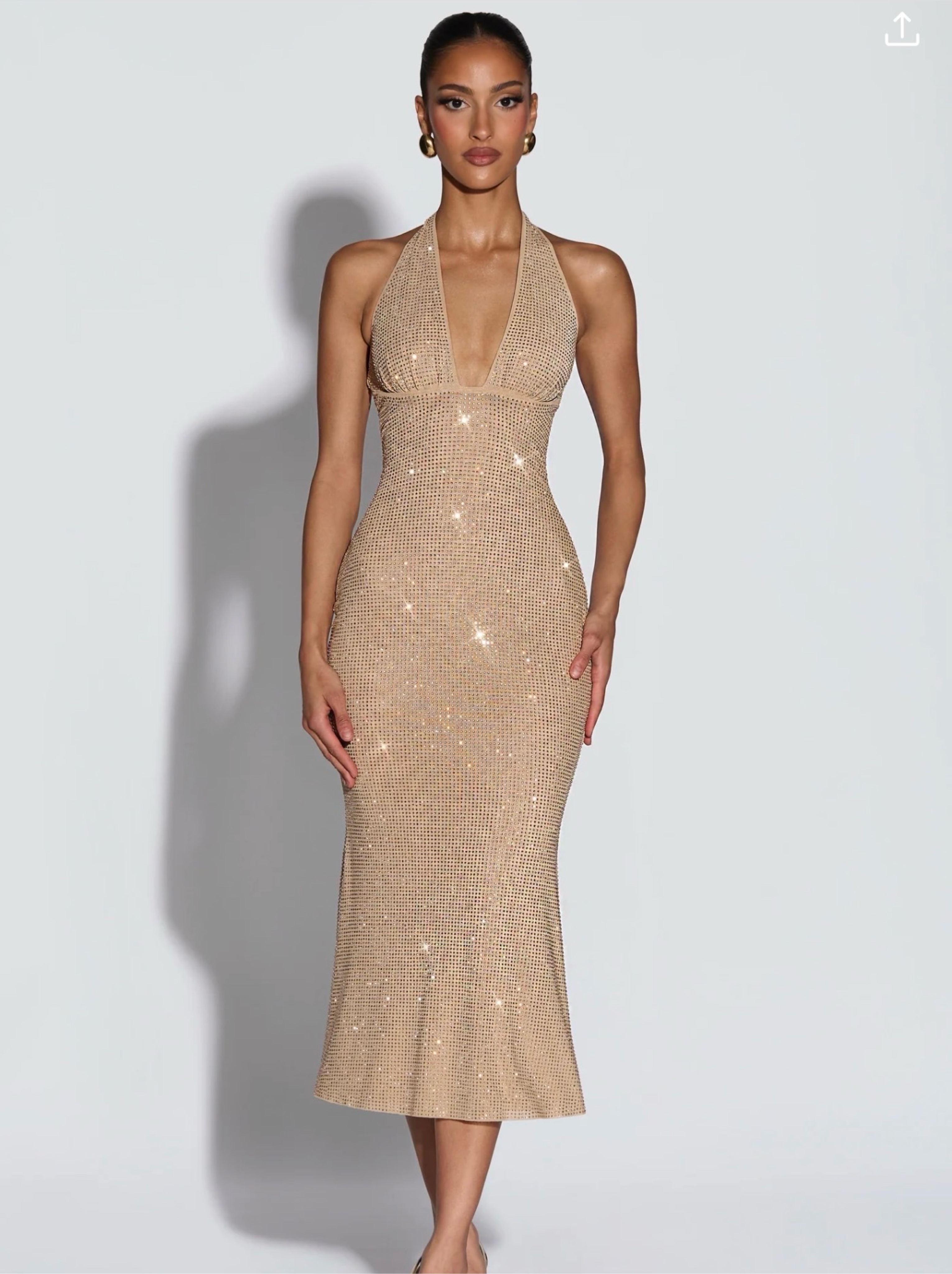 Babyboo Midi Gold Sparkly Dress