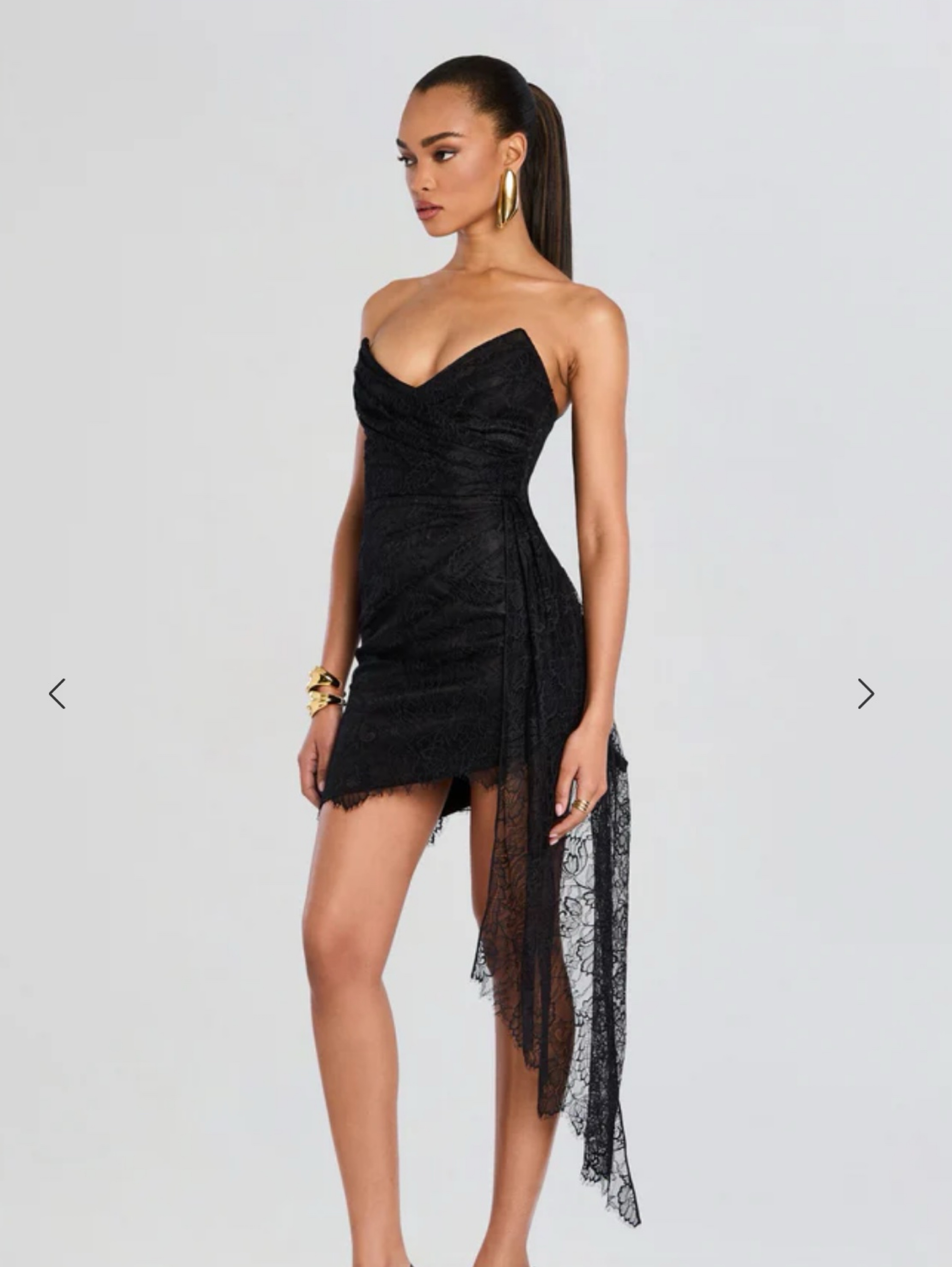 retrofete strapless dress Katie Embrace your inner goddess in our Daniele dress Retrofete harvelle Black Lace Strapless