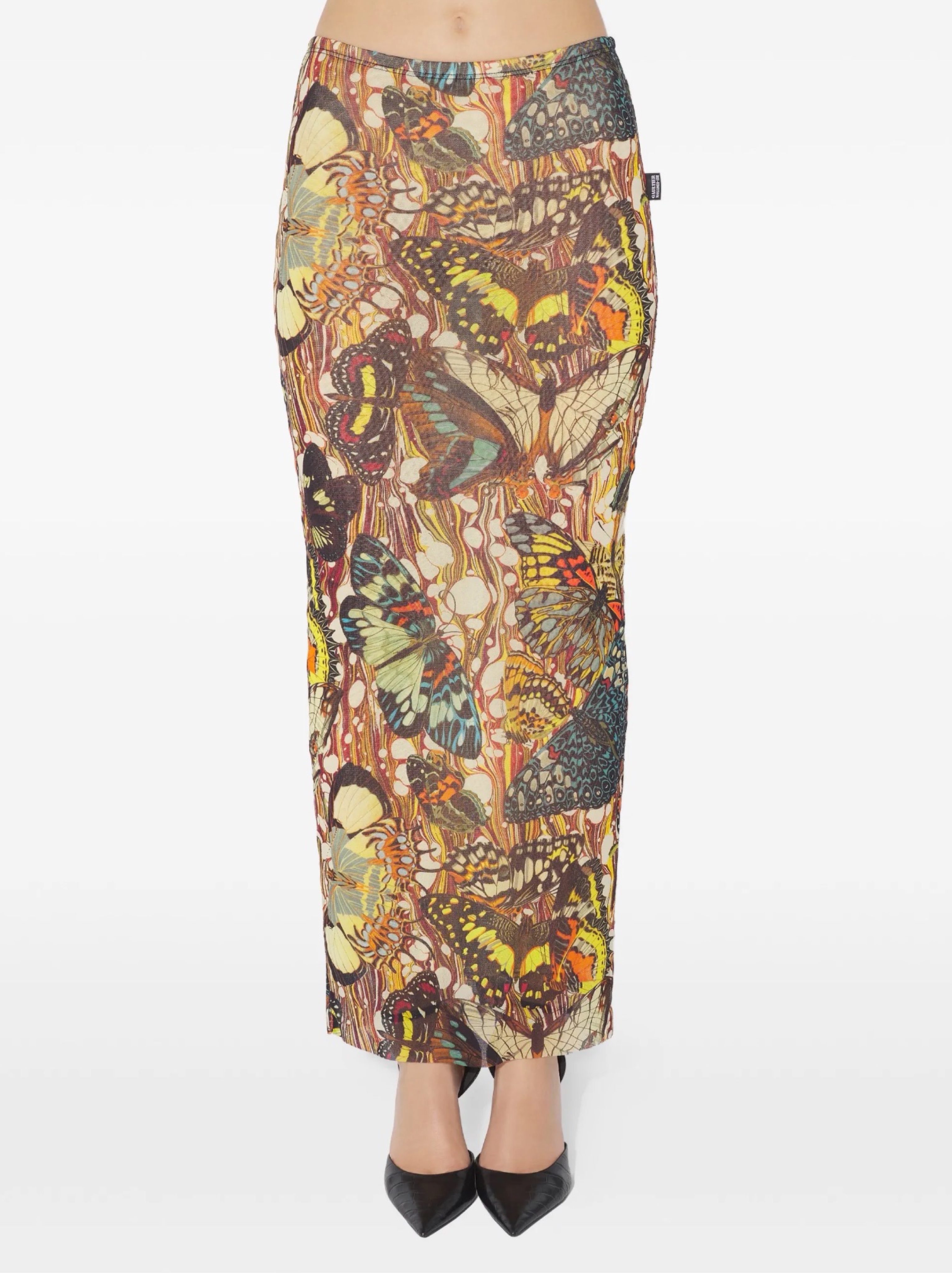 Jean Paul Gaultier Butterfly Printed Maxi Skirt