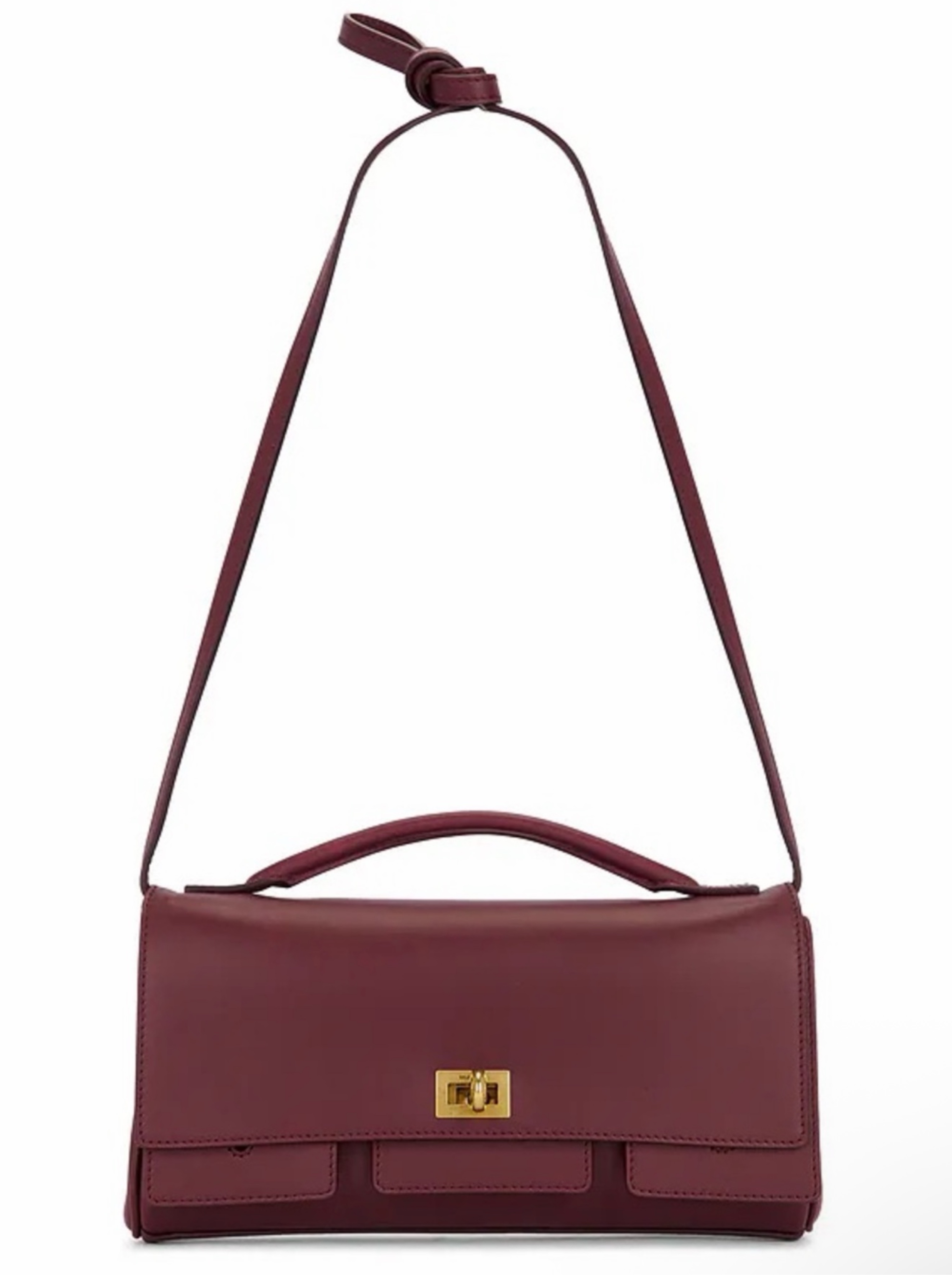 Balenciaga Bel Air Strap Clutch Bag in Burgundy
