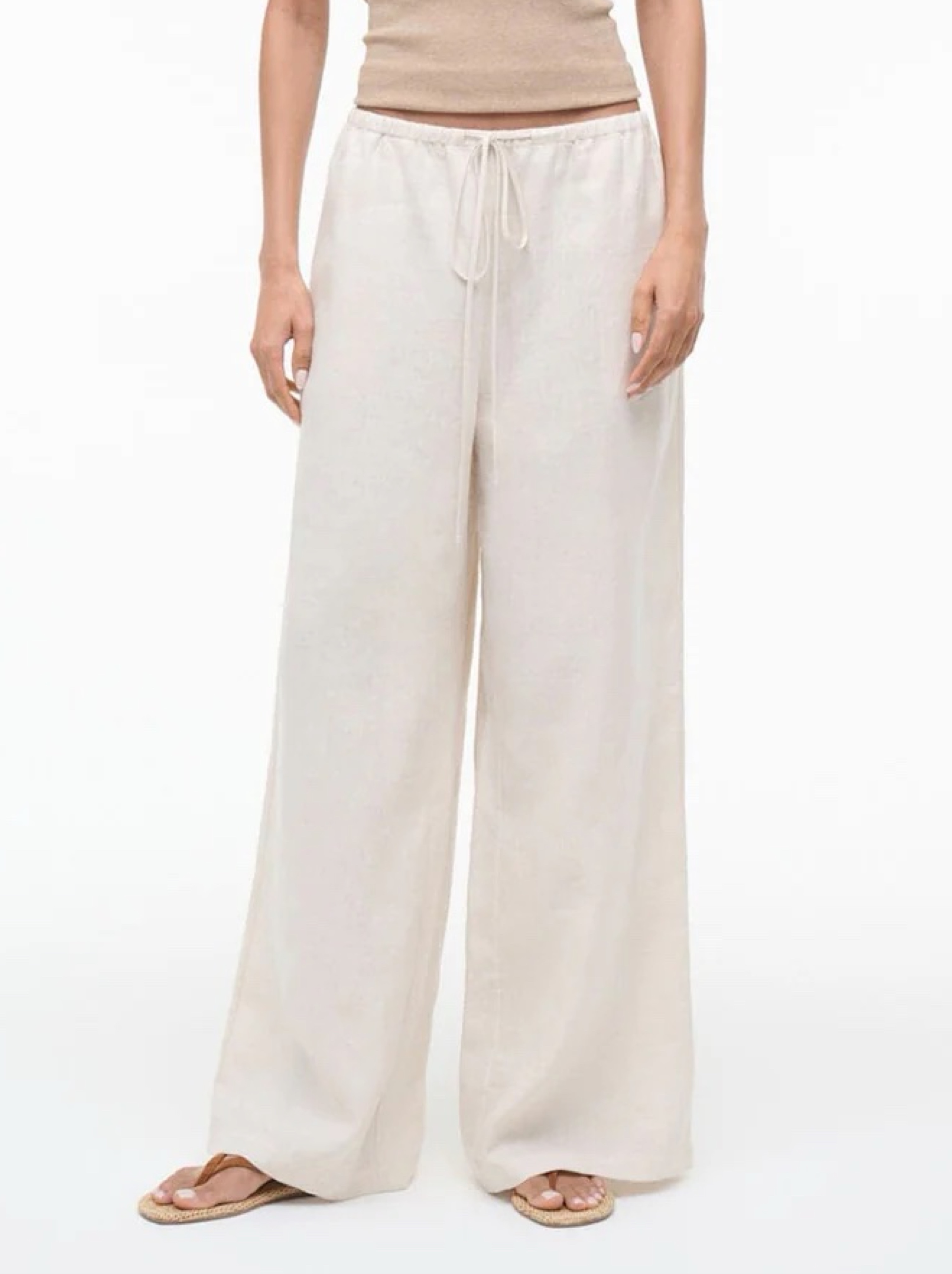 Staud Mateo Linen Pant Natural