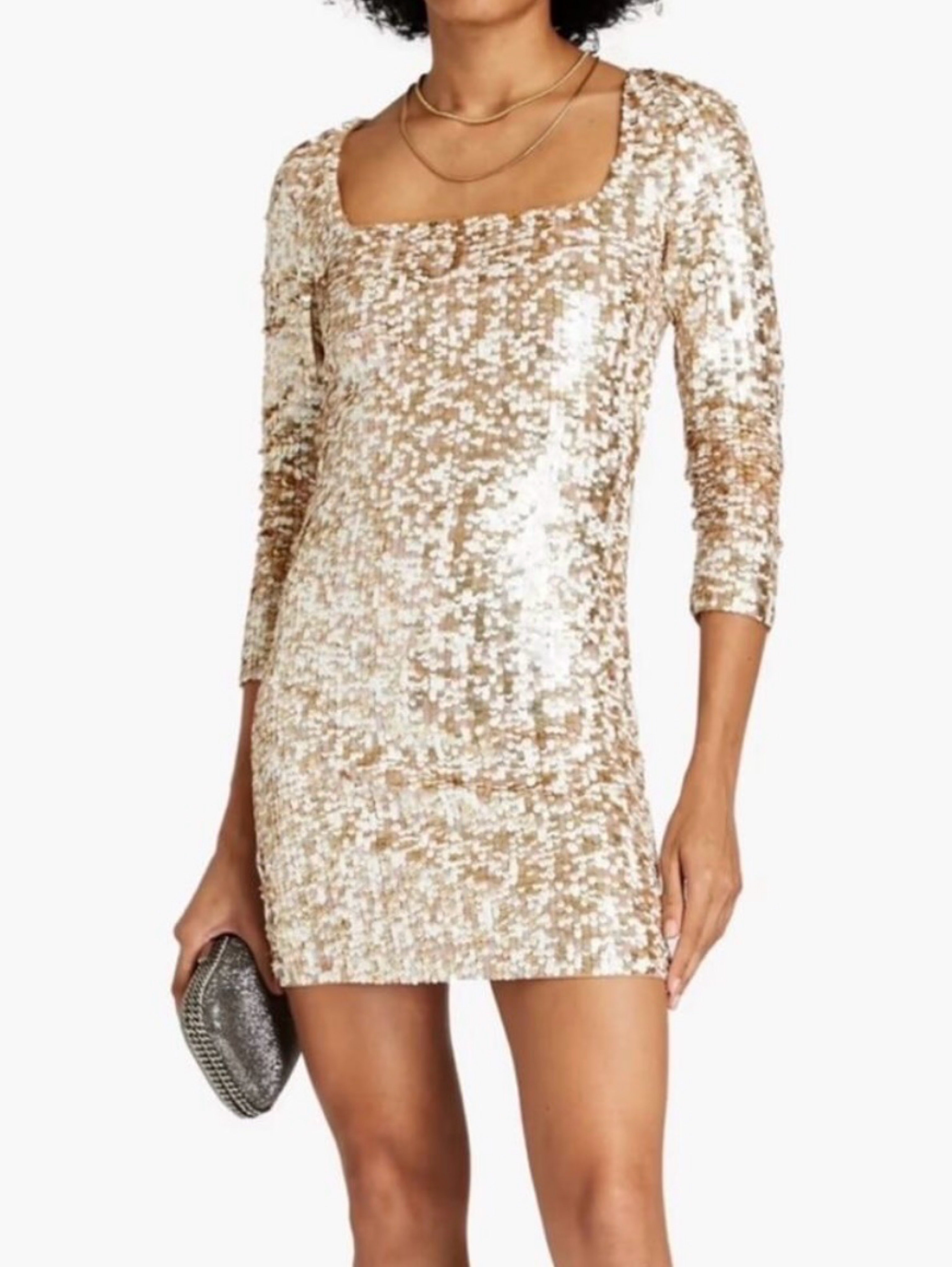 alice and olivia gold sequin dress Alice & Olivia
