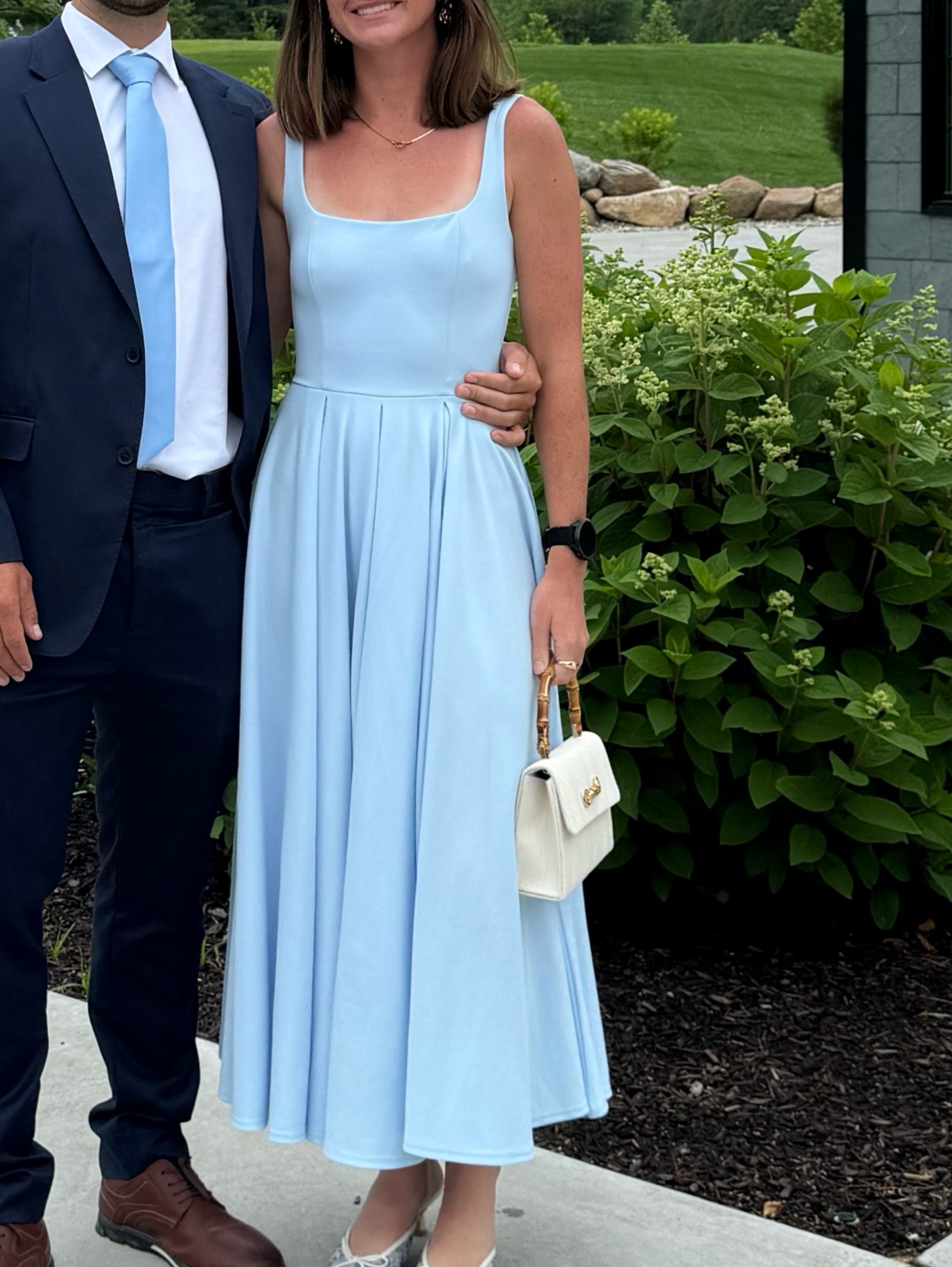 3/4 sleeve midi cocktail dresses Floral Jacquard Fit and Flare Dress Made from breathable fabric Clearance Items! Zpanxa Plus In Wedding Dress Reviews COLOR:Icy Sage