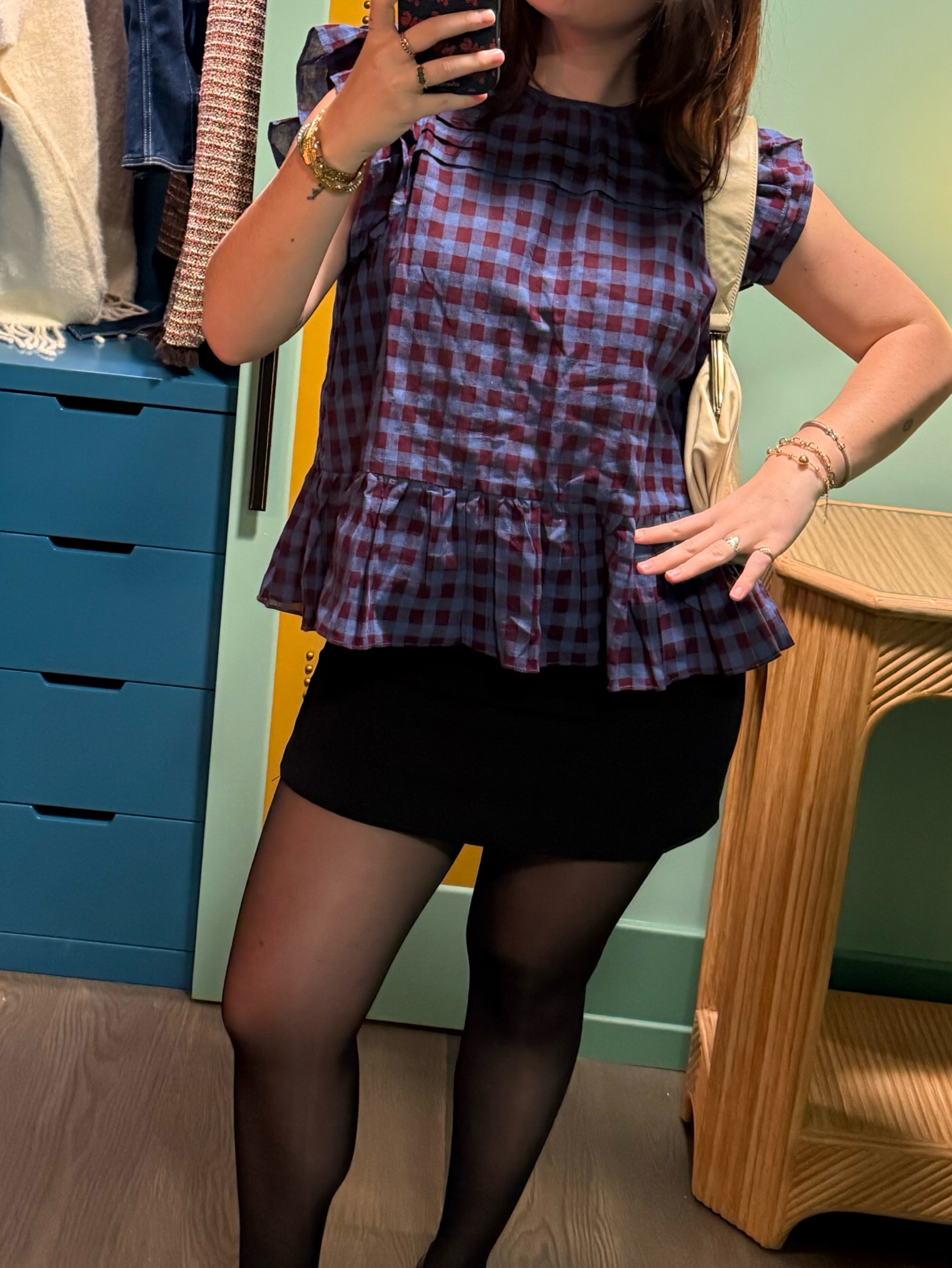 Plaid Ruffle Top