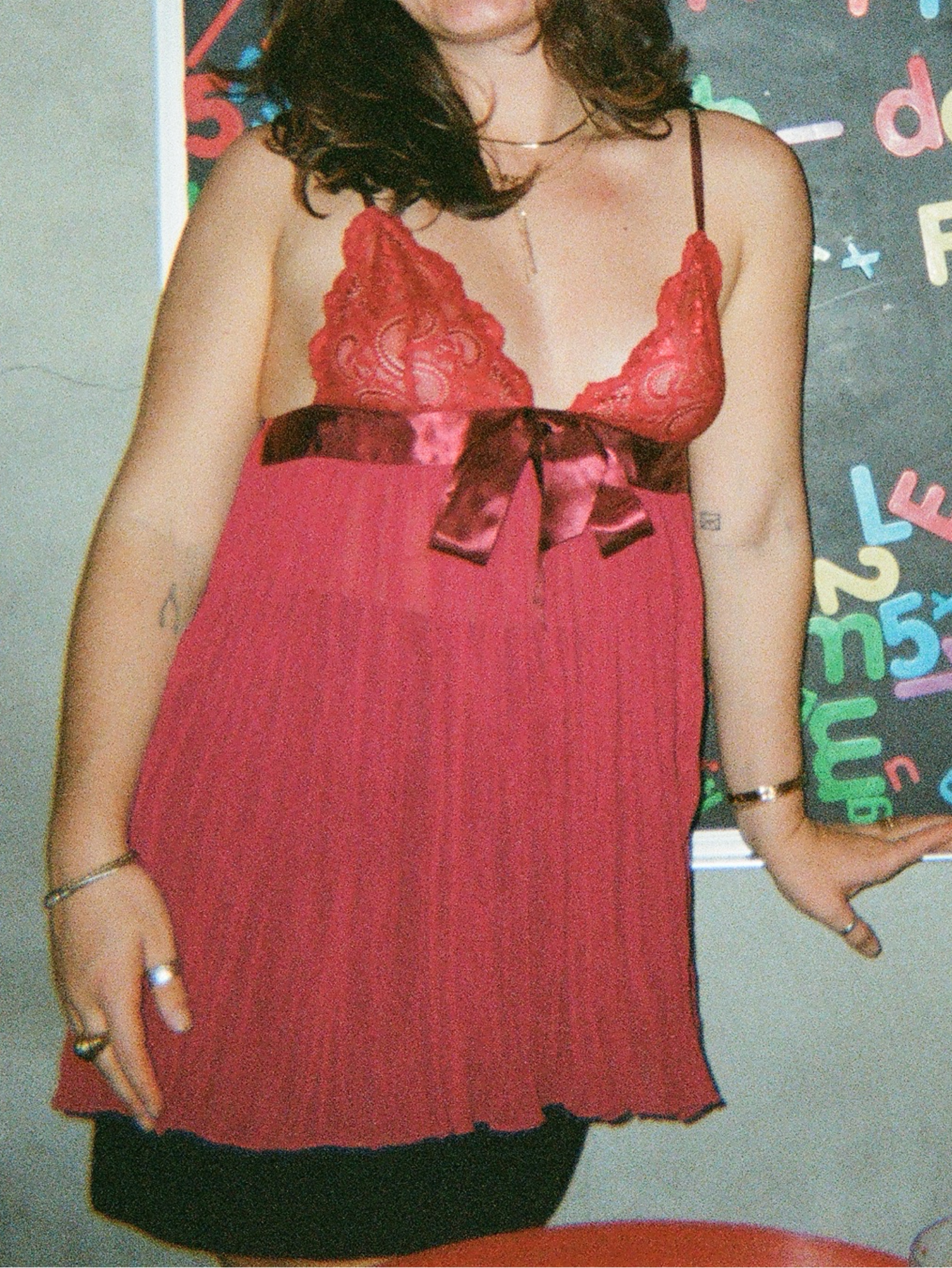Magenta Babydoll Lace Top