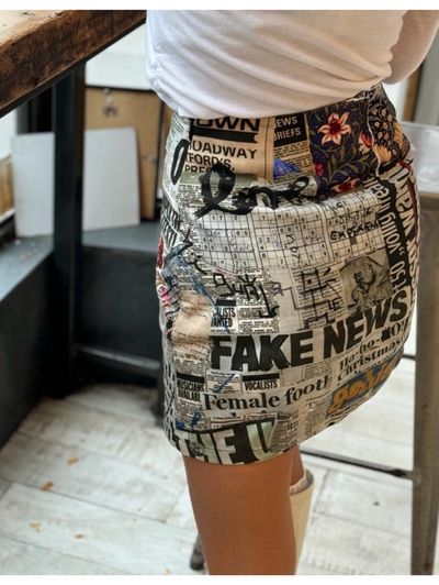 Newspaper Print Mini Skirt by Desigual | Pickle