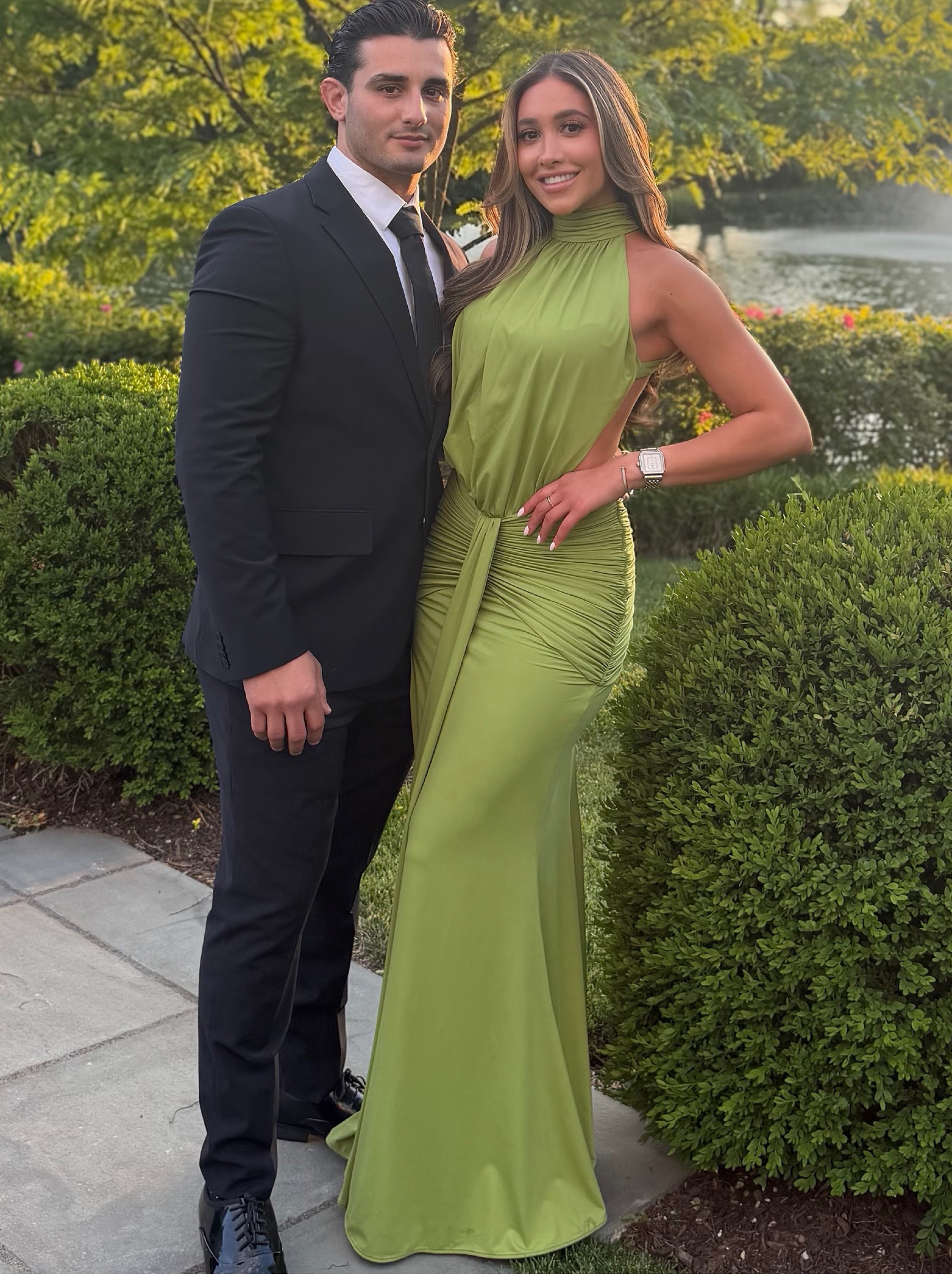 neon green halter dress US 4 / LIME GREEN