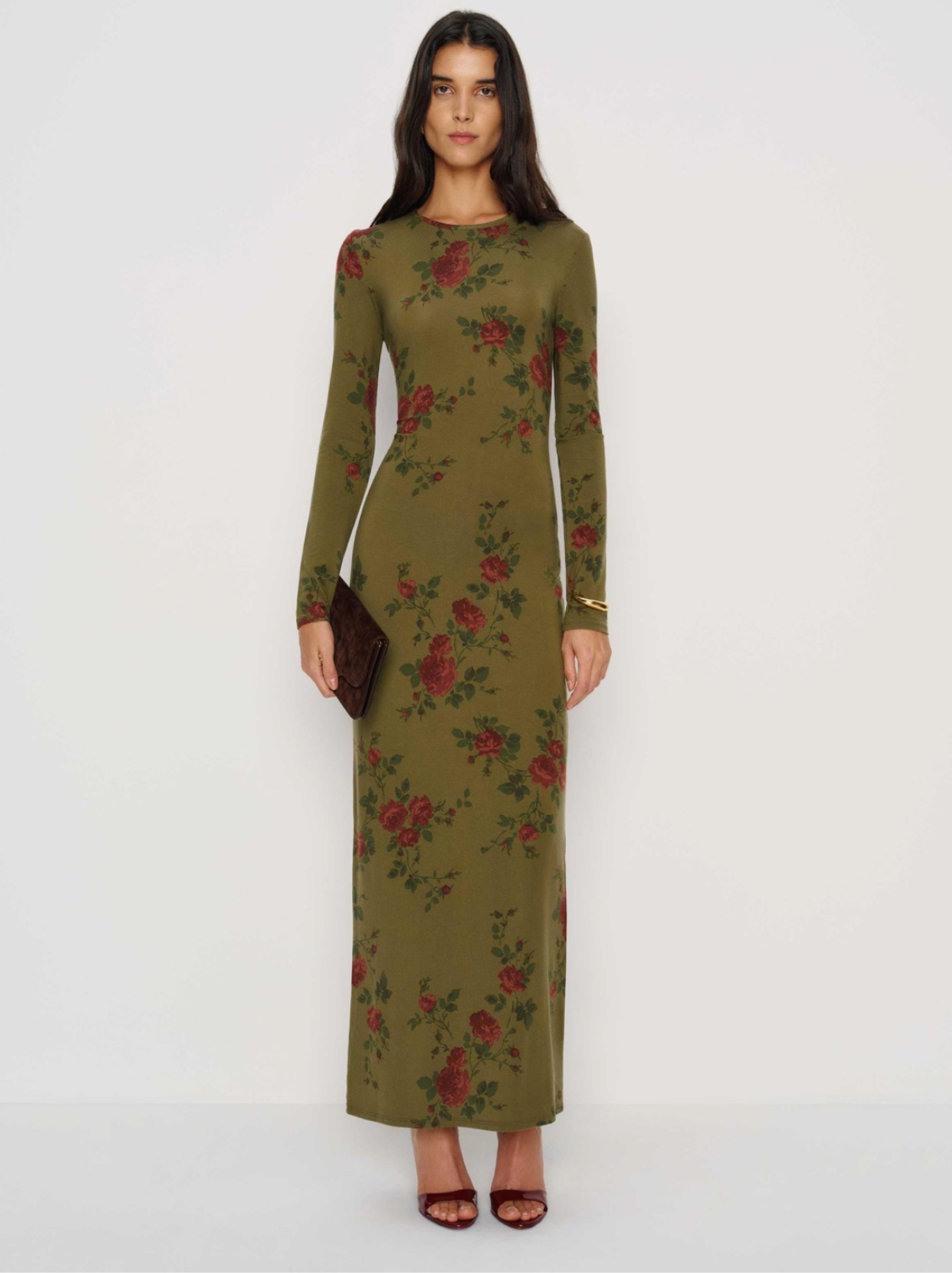 reformation long sleeve maxi dress Reformation Veronica Dress in Floral Print UFO No More