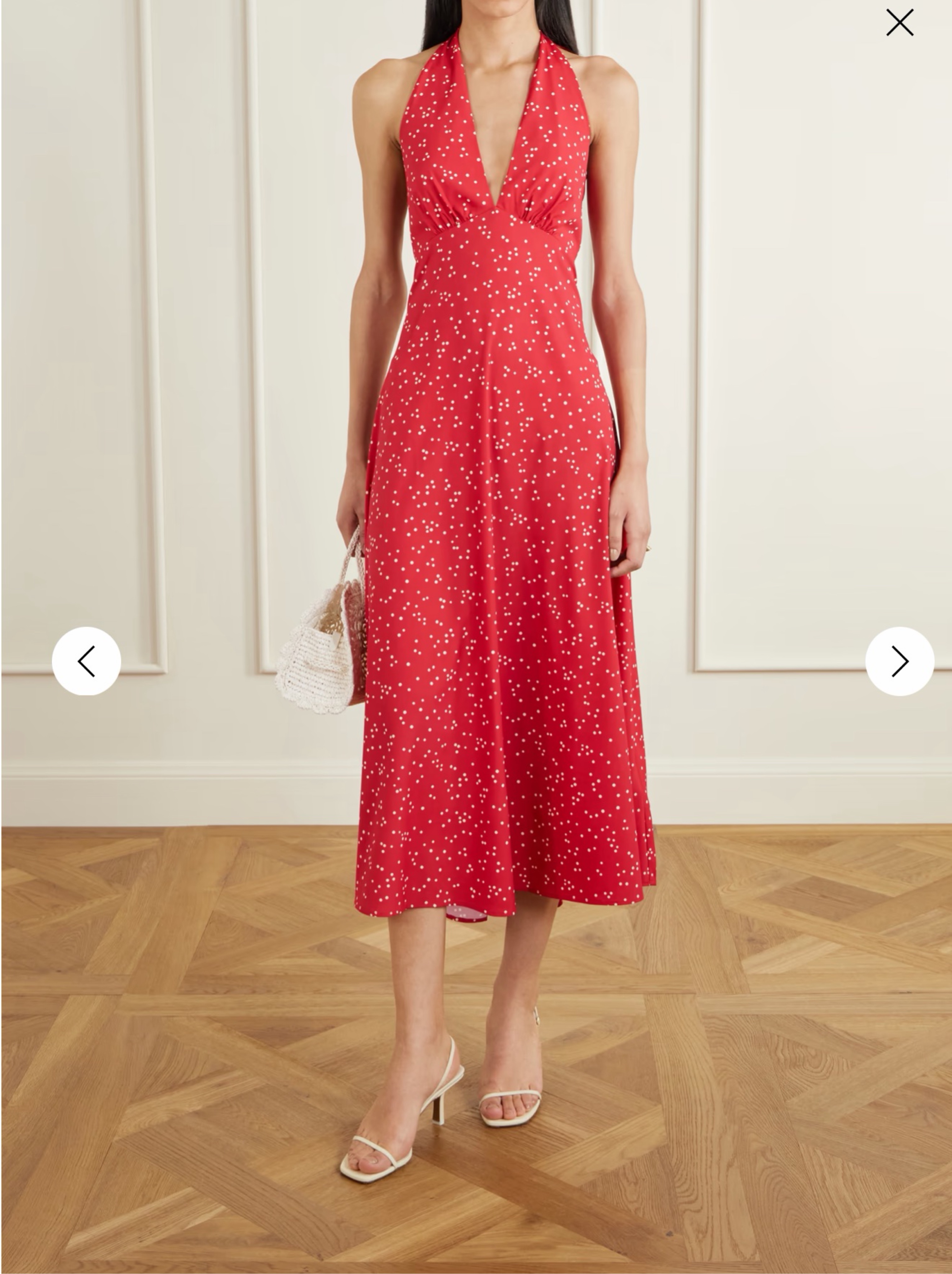 red and white polka dot midi dress Classic charm meets modern flair with the Millie Red Polka Dot Dress. This  enchanting midi dress features a playful red and white polka dot pattern,  beautifully complemented by a flattering V-neck design,