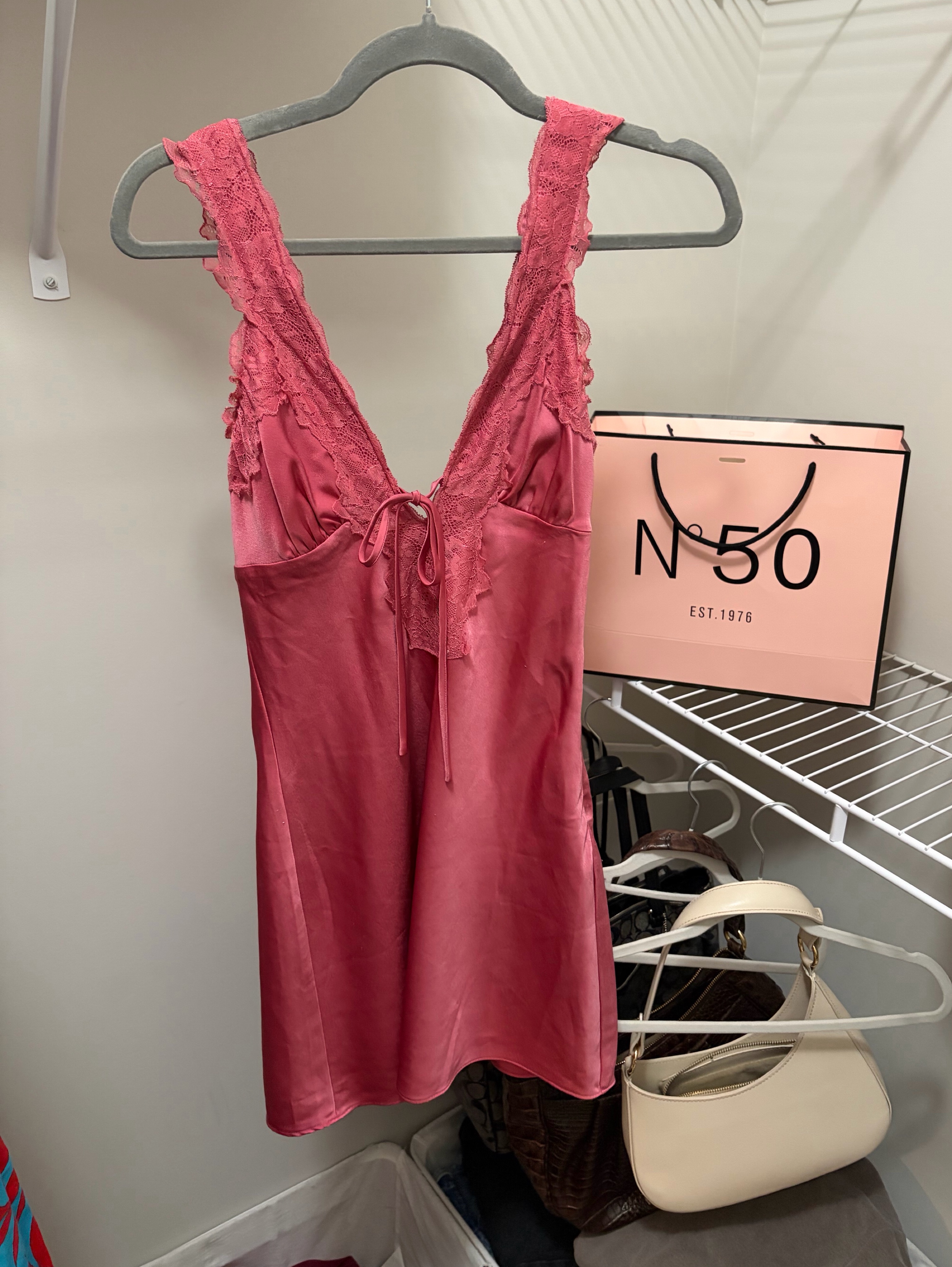 No. 50 Pink Lace Ruffle Tank Dress
