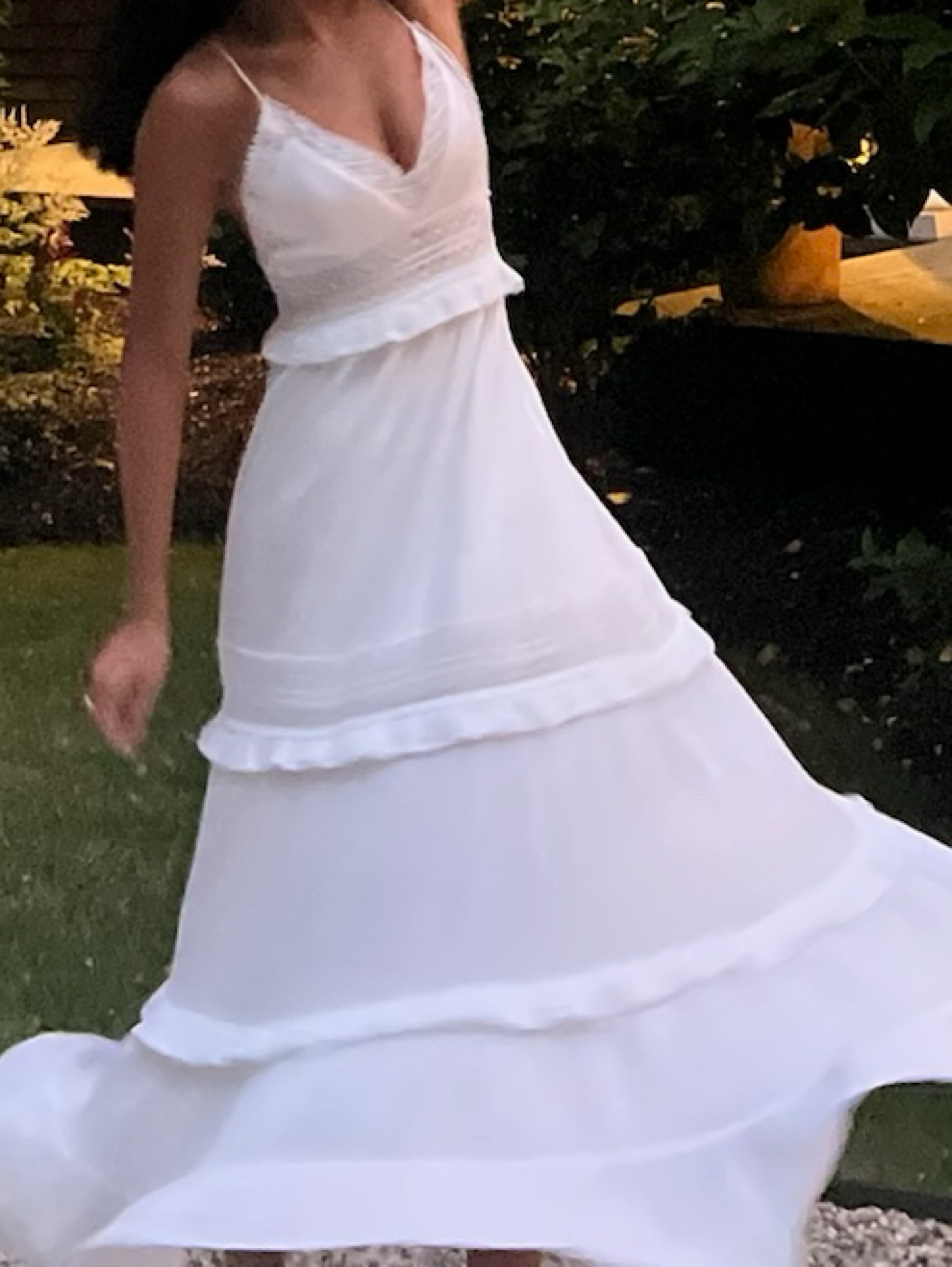 White Eyelet Ruffle Maxi Dress