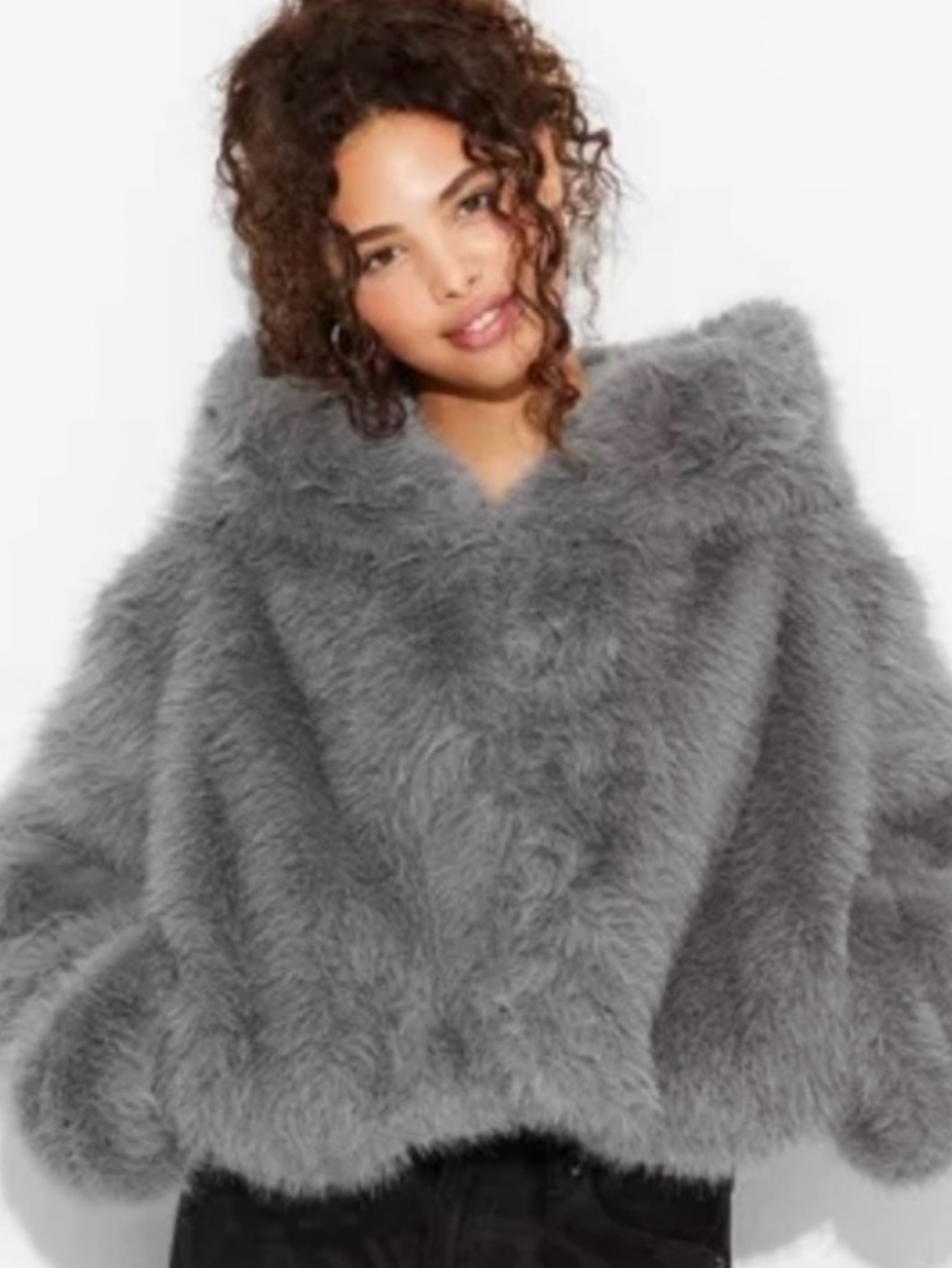 Cropped Hooded Faux Fur Jacket by Target- Wild Fable - Pickle