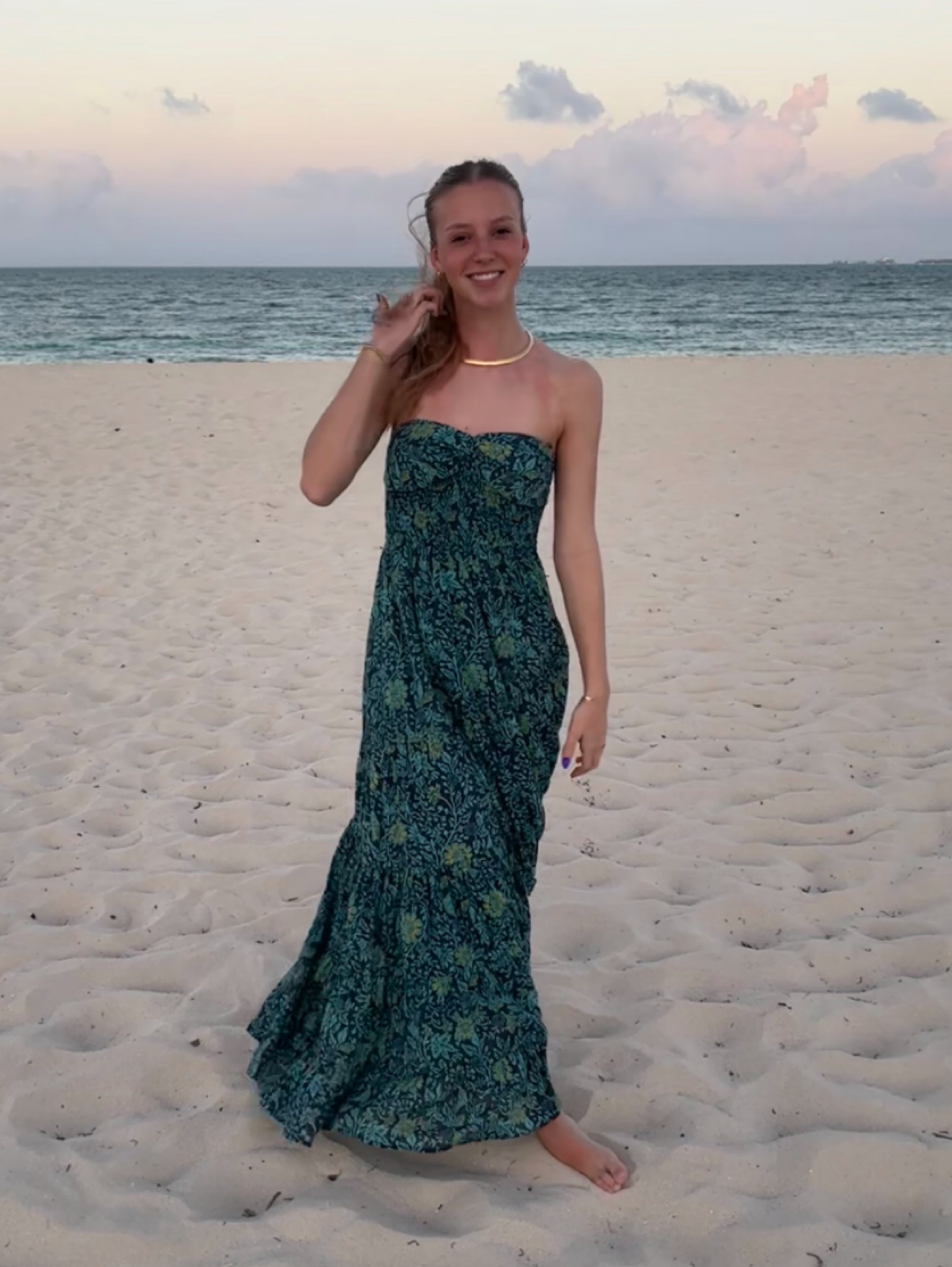 free people green maxi dress Sundress by Free People Elegant Gold Black Dress
