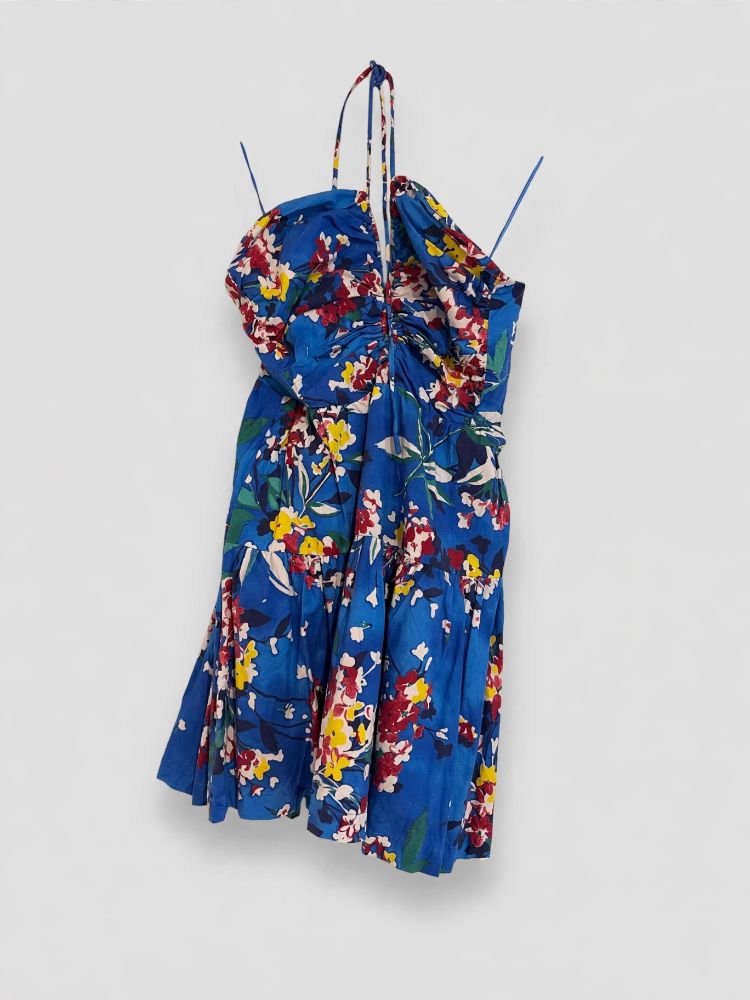 mishie halter mini dress brown blue floral By Anthropologie Emily – Floral, XS by By Anthropologie Striped dress