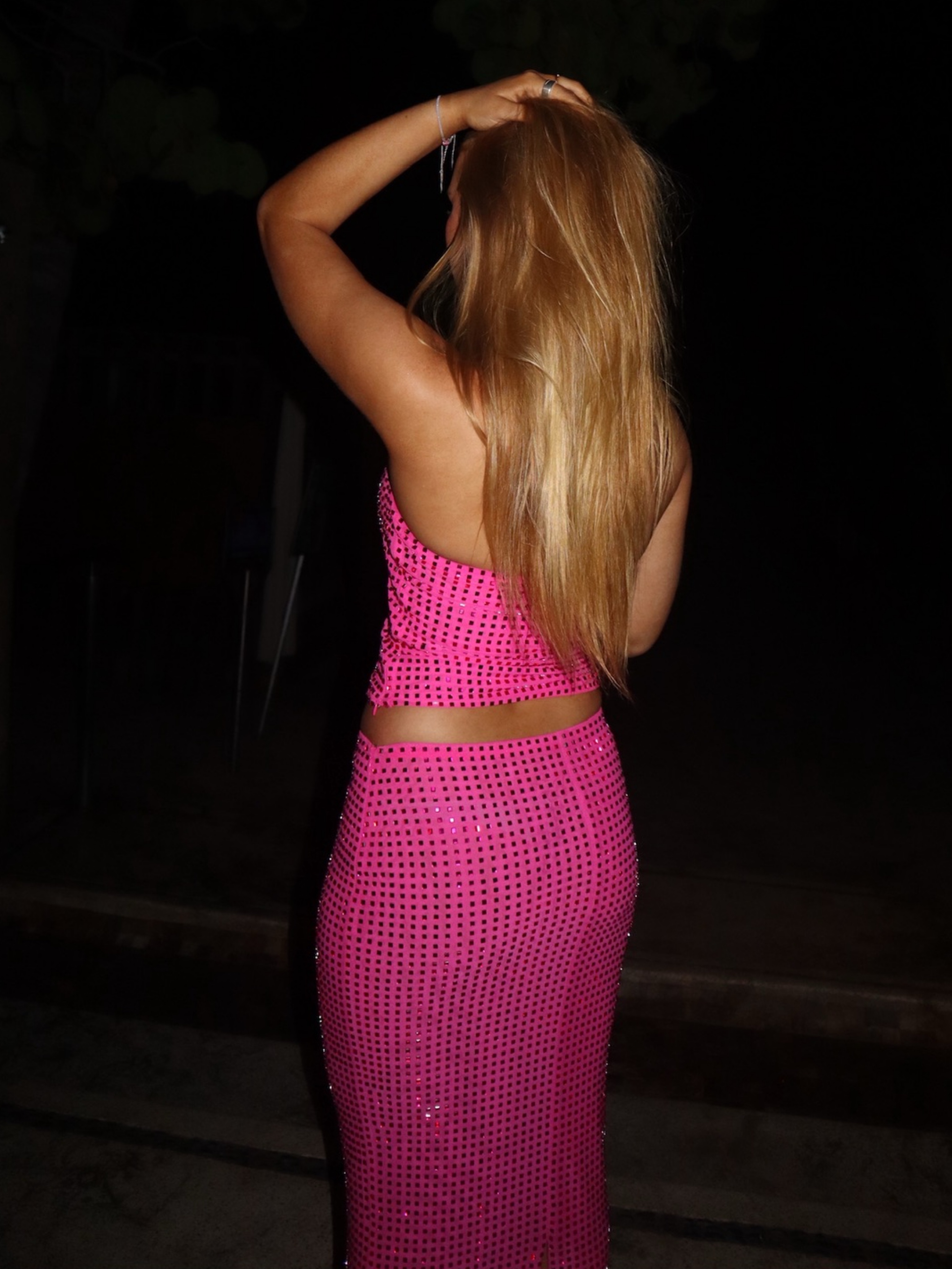 white and neon pink dress Beaded White Lace to Fuchsia Ombre Tulle Bridal Dress