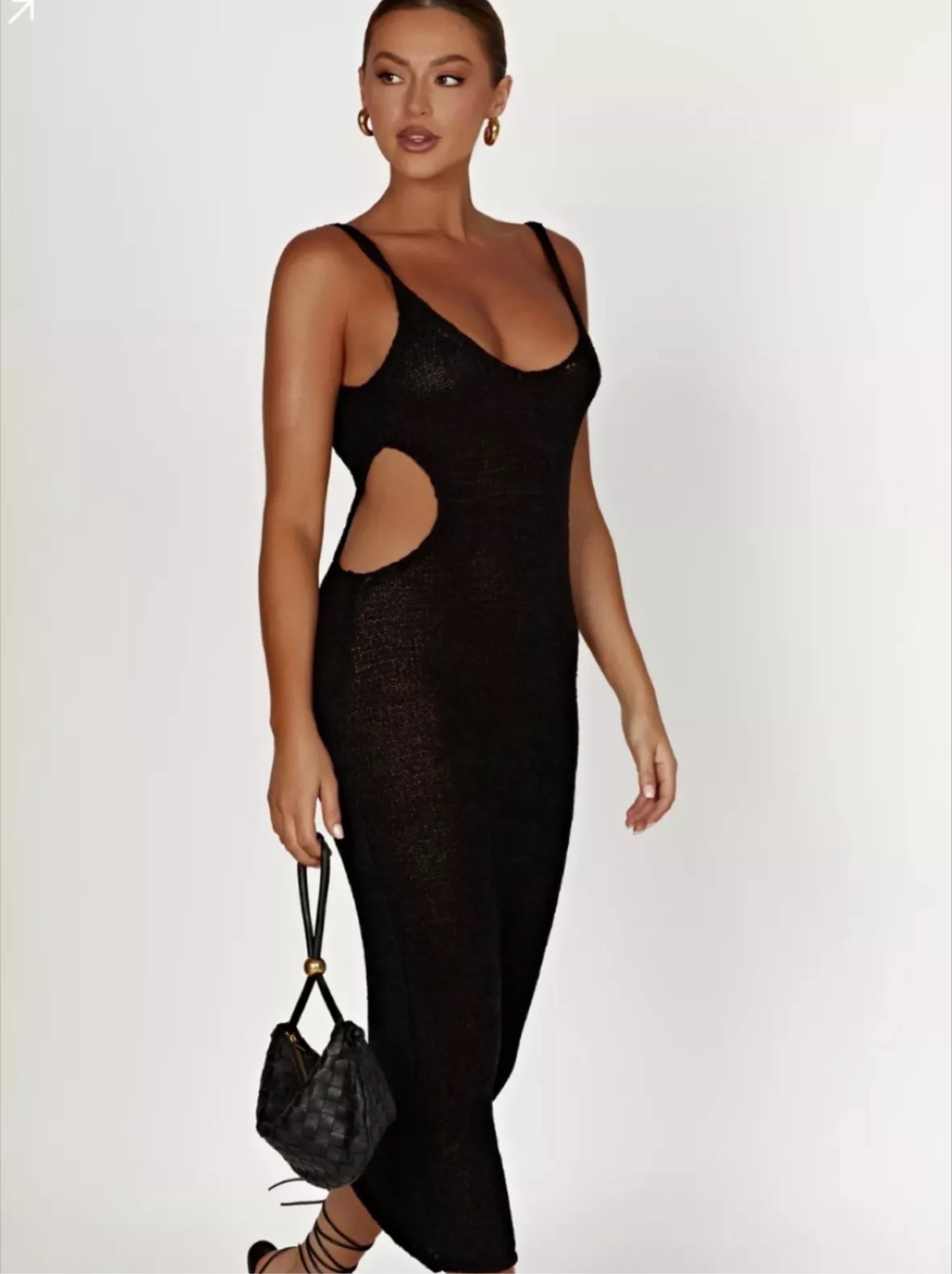 meshki black midi dress Georgina Chiffon Midi Dress / Black | MESHKI