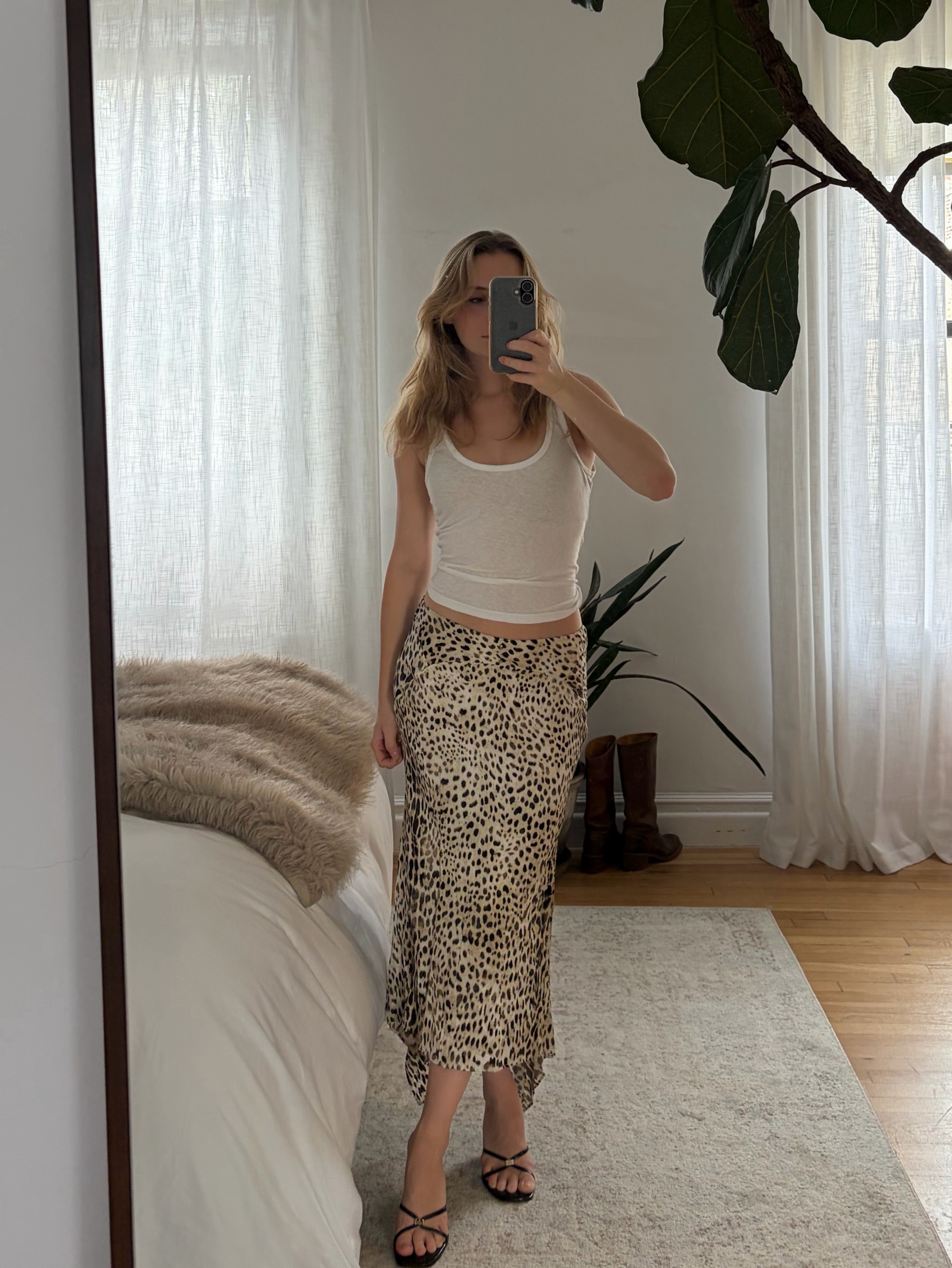 Vintage Silk Roberto Cavalli Cheetah Skirt