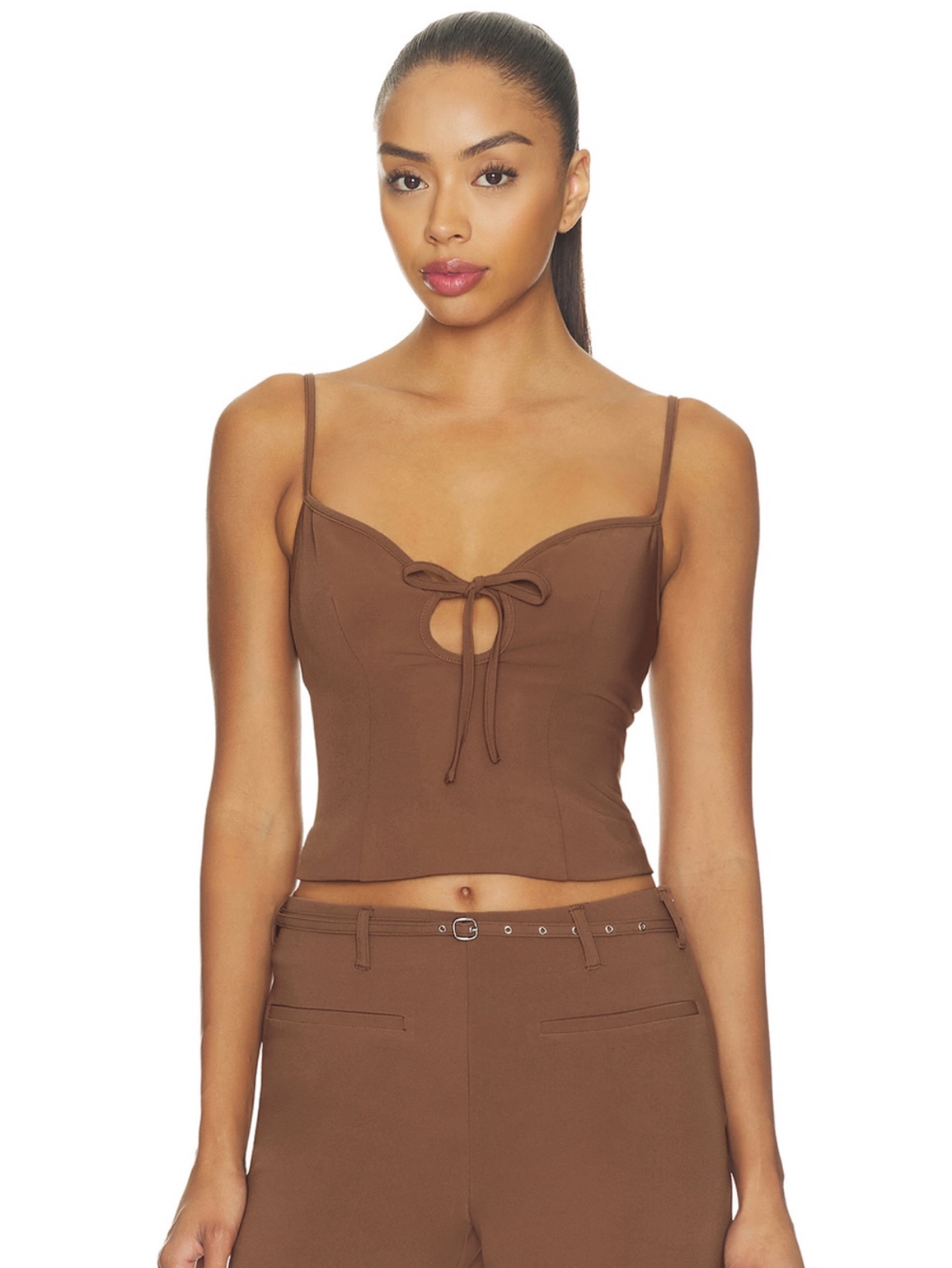 Brown tank & pant set by Majorelle | Pickle
