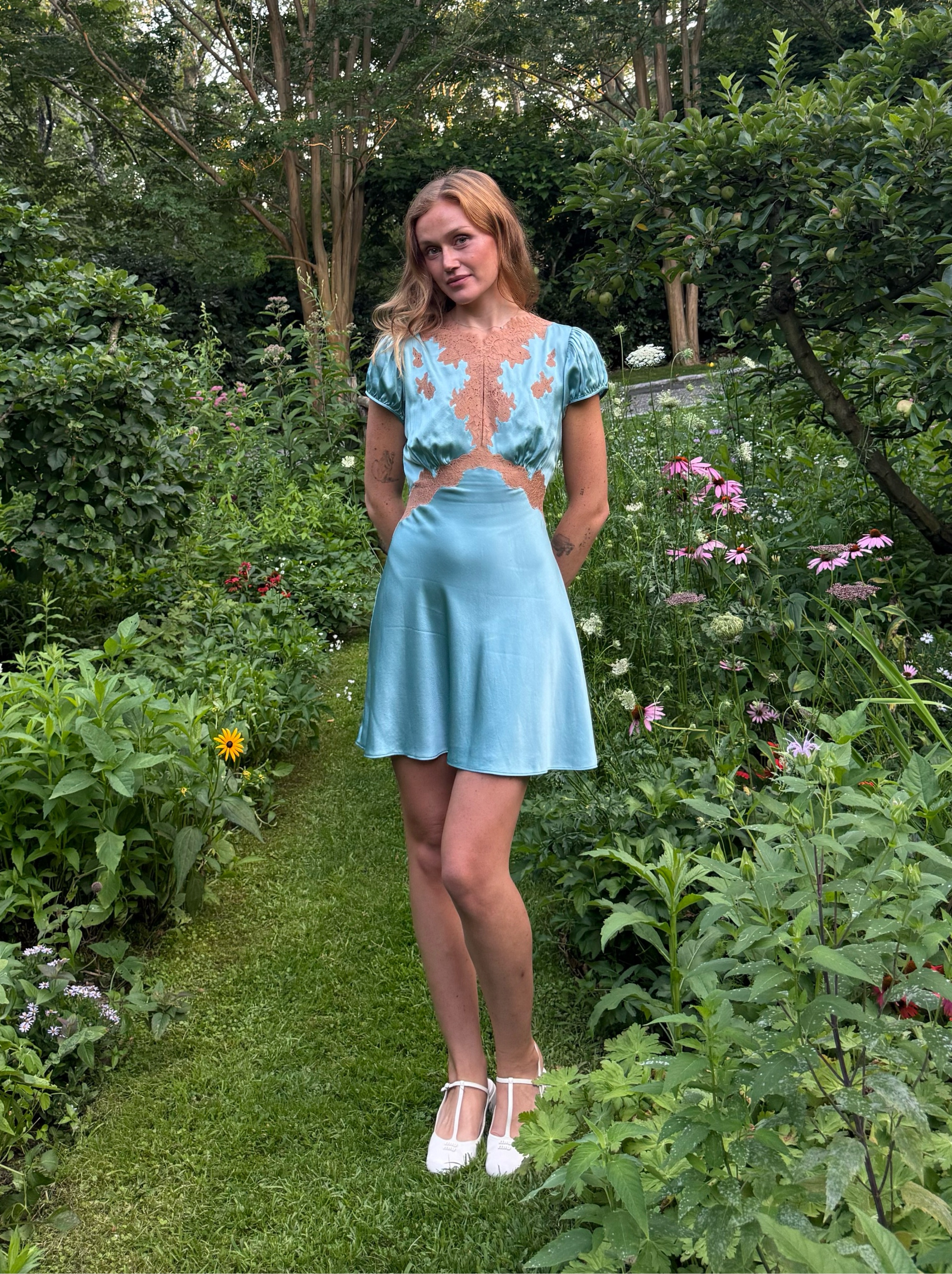 Doen Satin & Lace Mini Dress