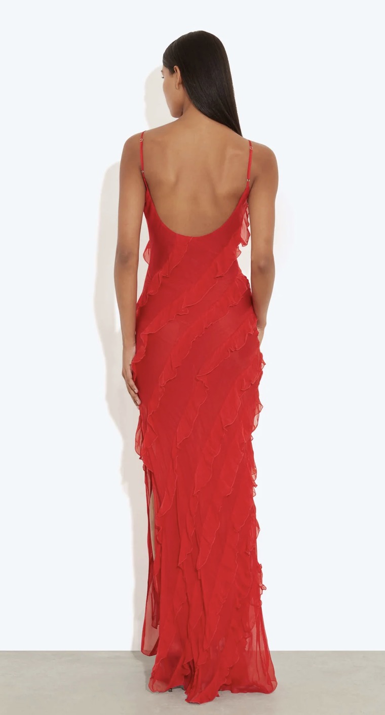 rat and boa red ruffle dress Rat & Boa CECELIA DRESS by Rat & Boa