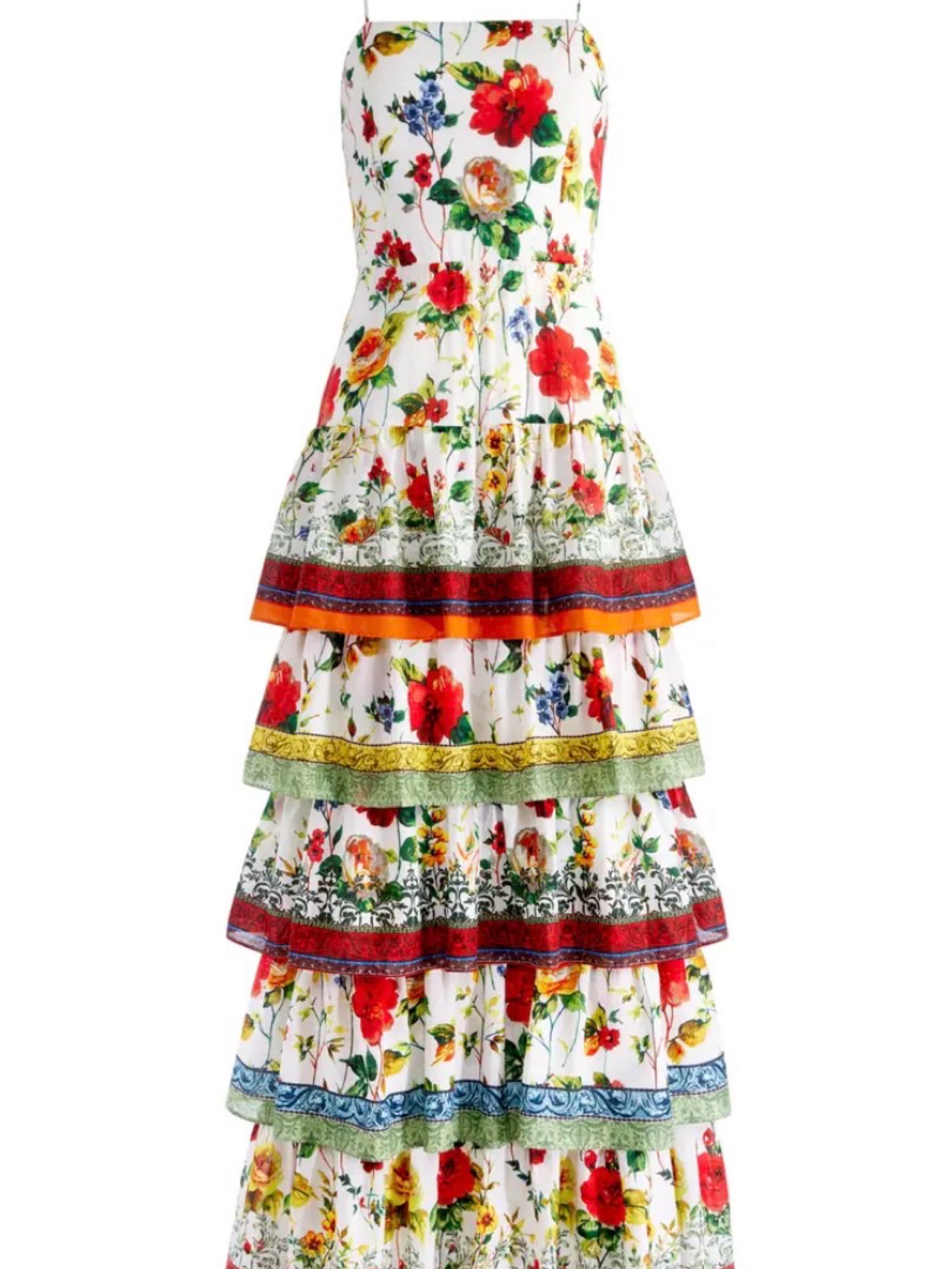 valencia floral cotton maxi dress Valencia Floral Rhinestone Maxi Dress