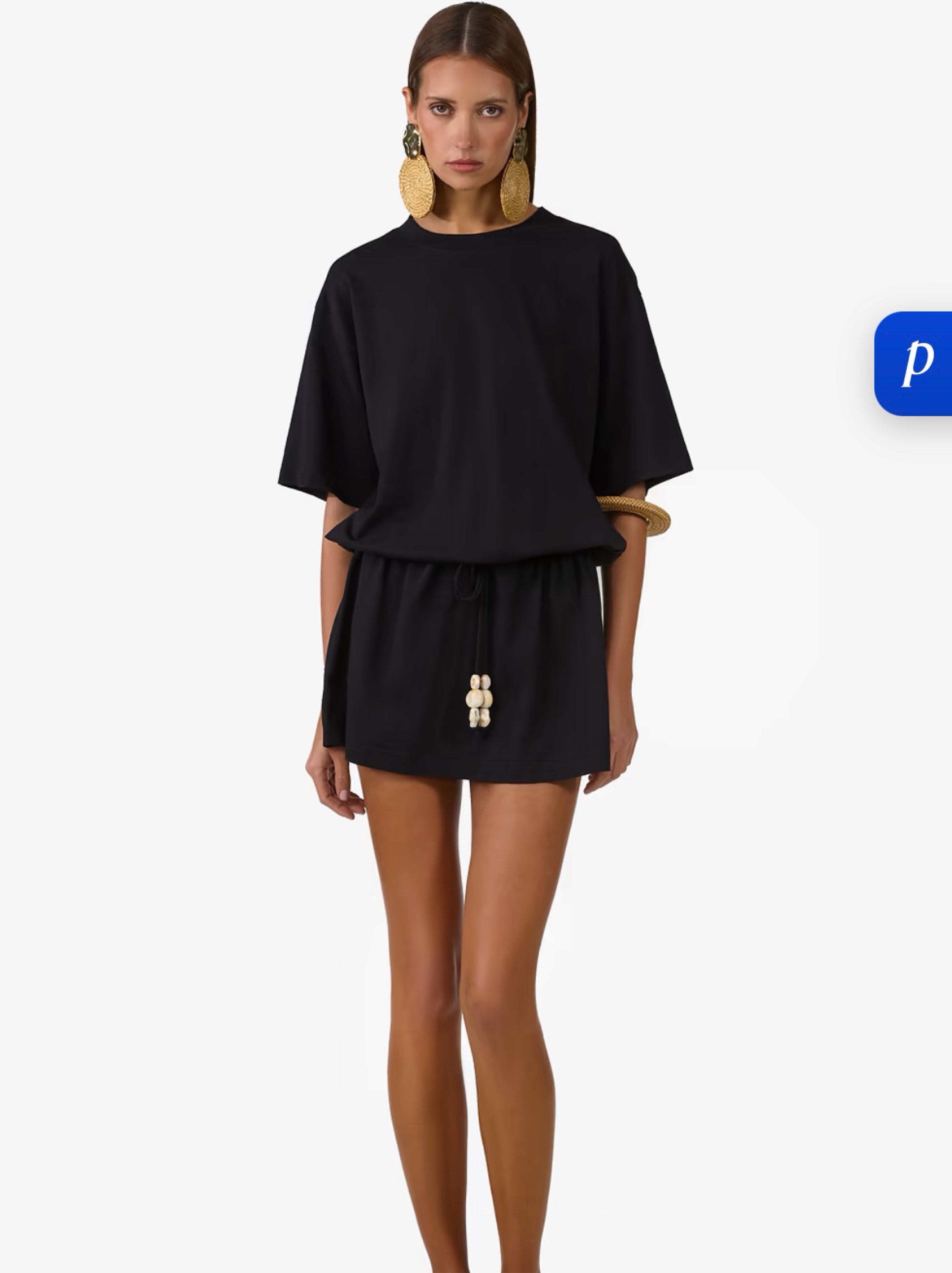 SAME STONE BEADED T-SHIRT DRESS