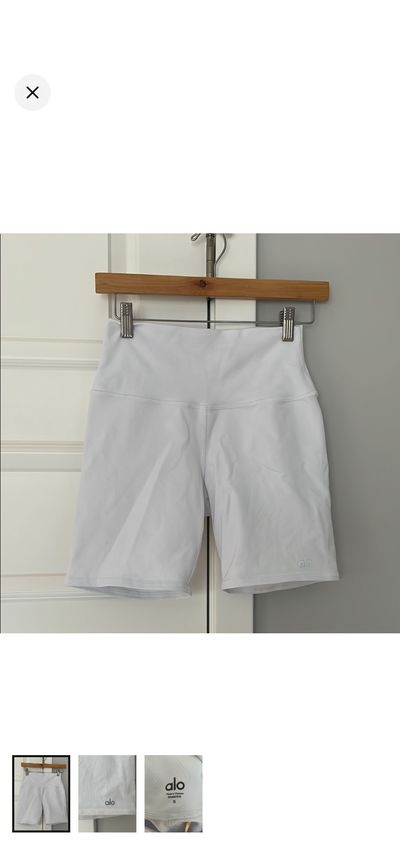 White Alo Biker Shorts by Alo Yoga | Pickle