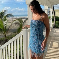 alexis beaded mini dress Alexis green beaded mini dress by Alexis