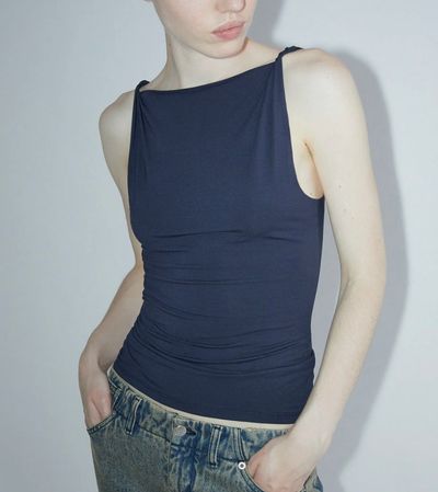 Paloma Wool Elvira Asymmetric Blue Short Sleeve Top by Paloma Wool